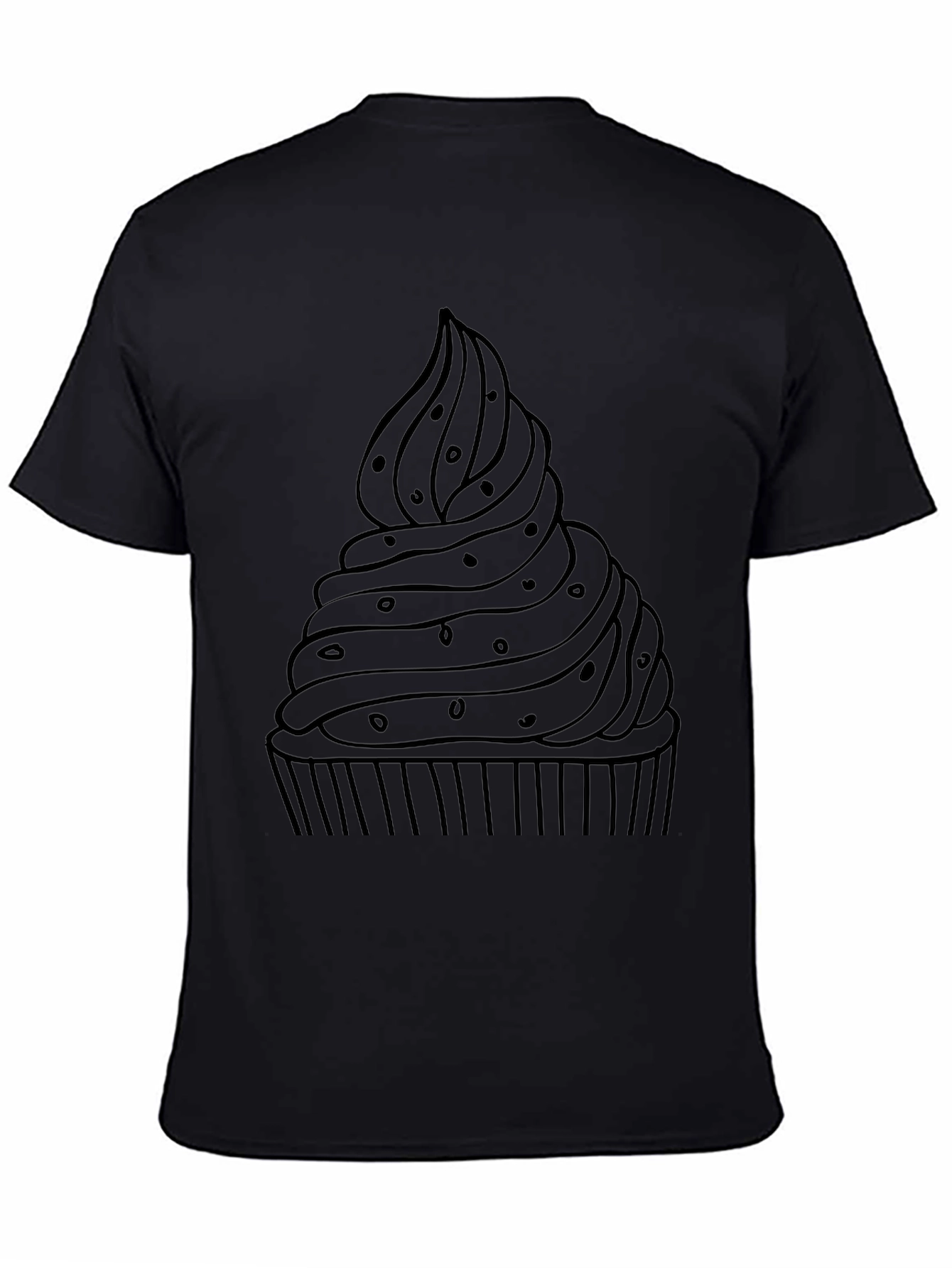 Cupcake Graphic T-Shirt - Casual Black Tee