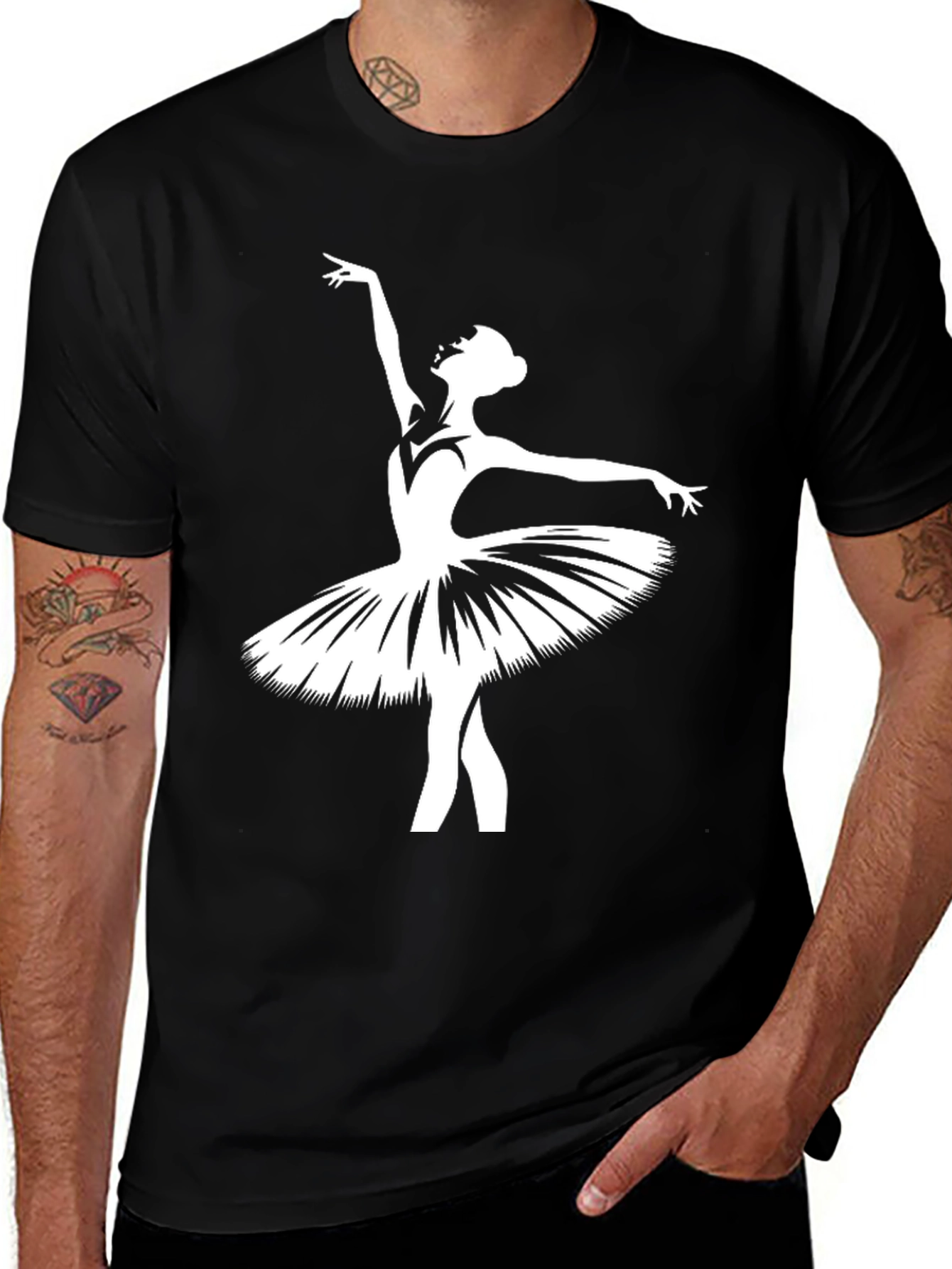 Ballerina Graphic Black T-Shirt
