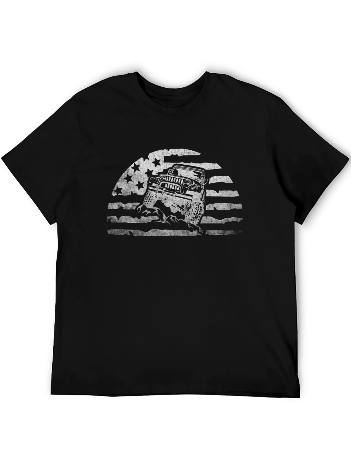 American Flag Jeep Graphic T-Shirt