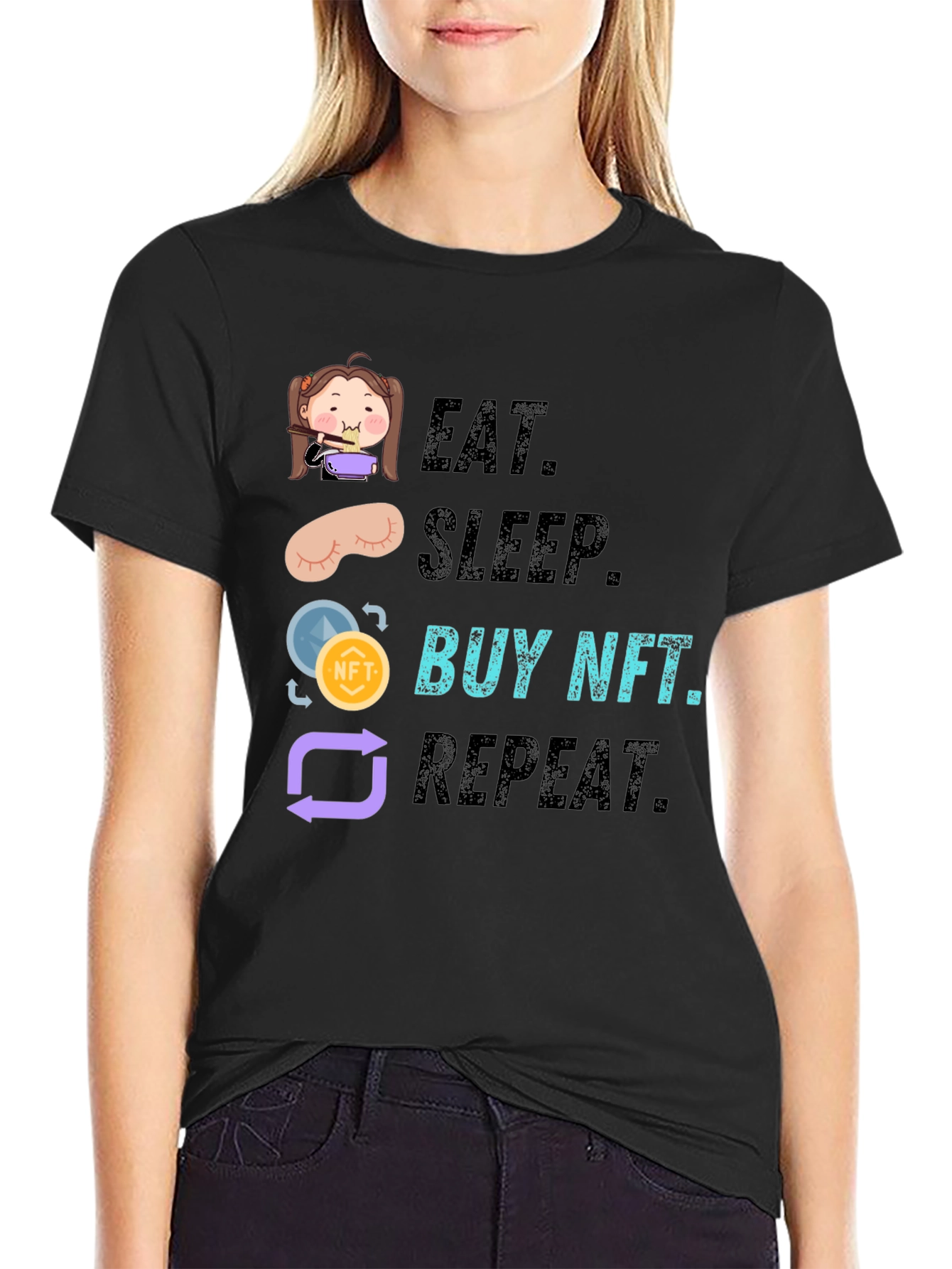 Eat Sleep Buy NFT Repeat Graphic Tee