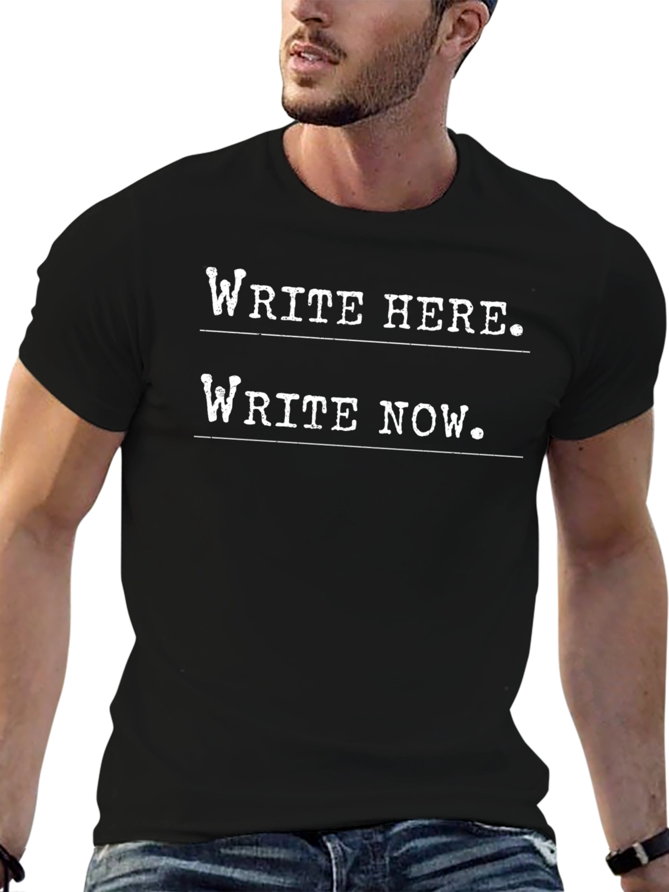 Write Here Write Now Black Graphic Tee