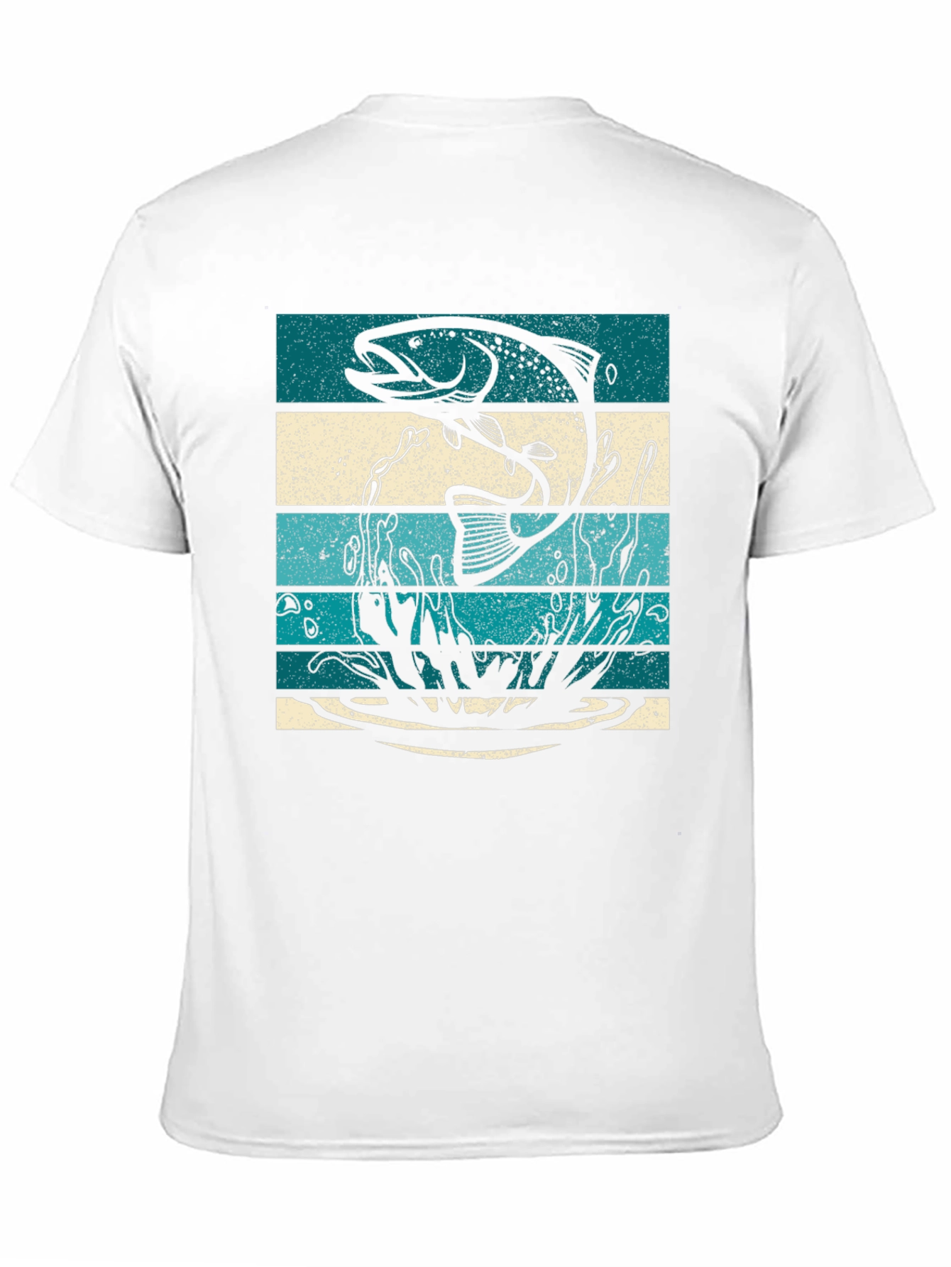 Fishing T-Shirt Fish Graphic Tee Striped Design