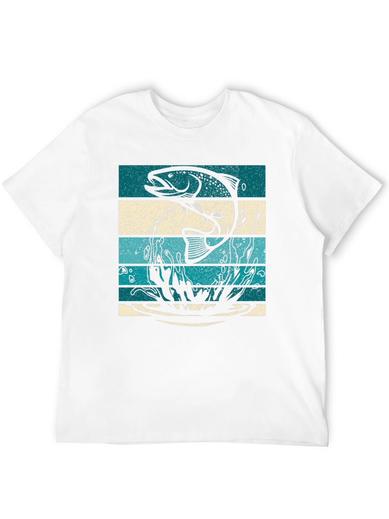 Fishing T-Shirt Fish Graphic Tee Striped Design