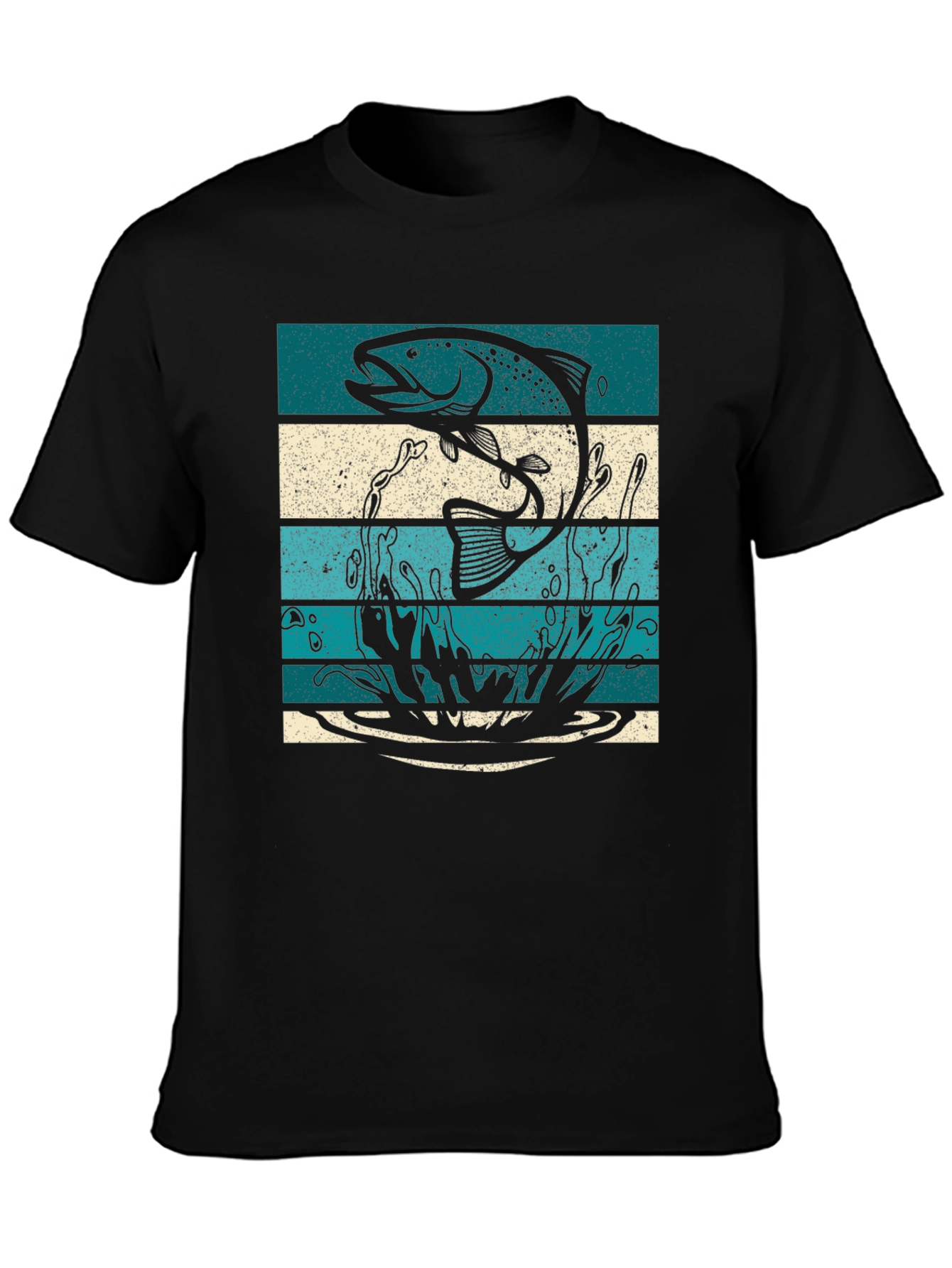 Fishing T-Shirt Fish Graphic Tee Striped Design