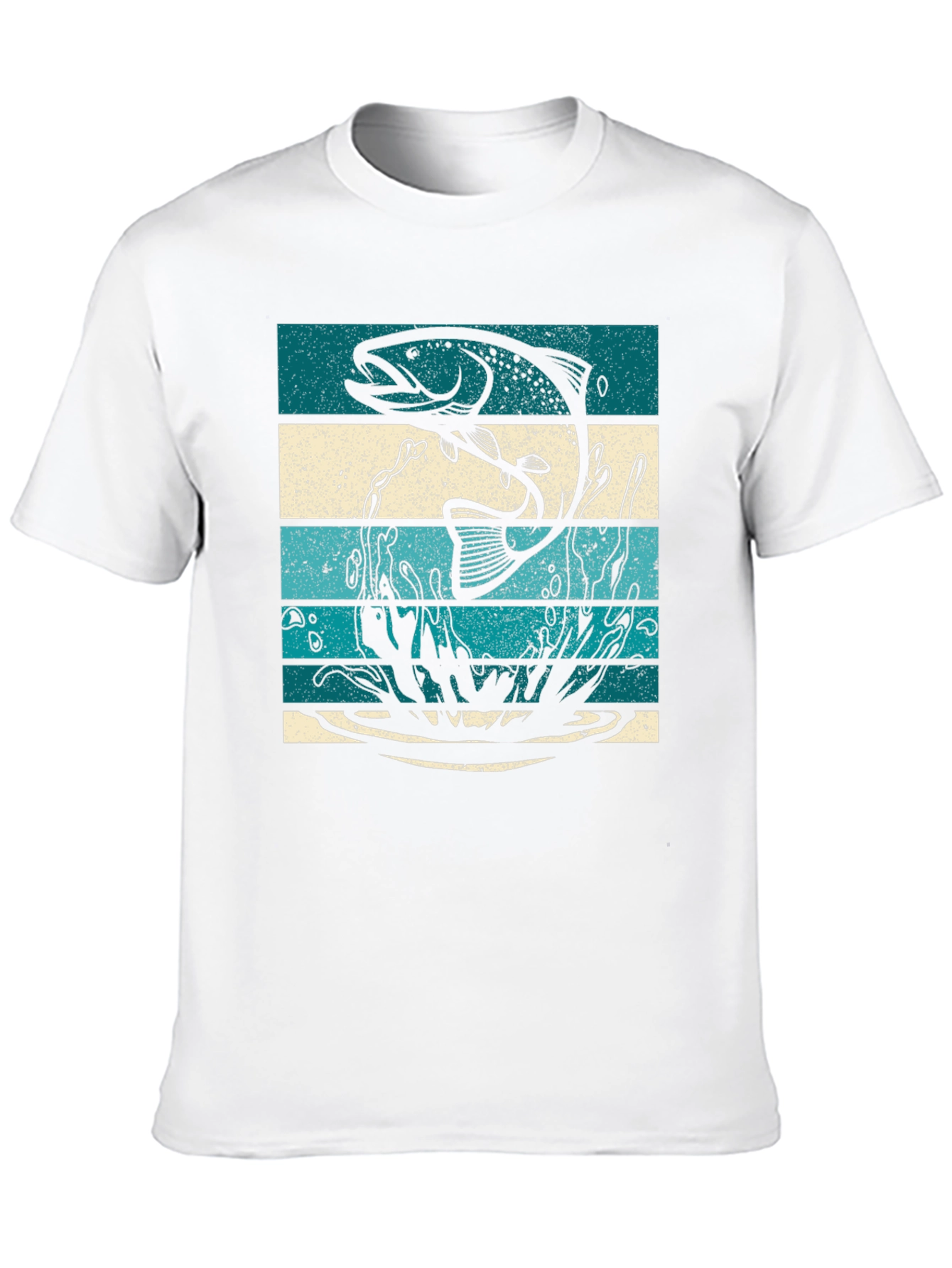 Fishing T-Shirt Fish Graphic Tee Striped Design