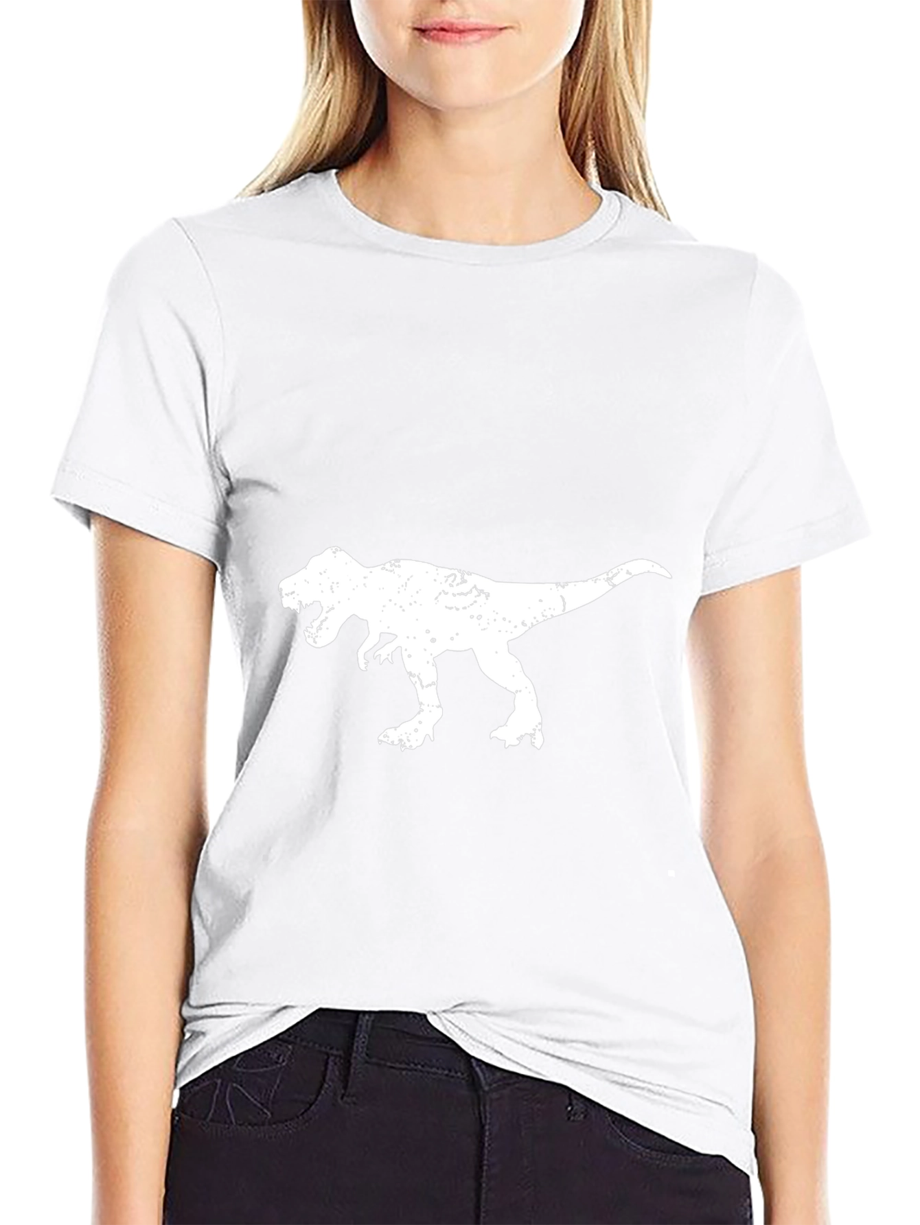 T-Rex Distressed Graphic Tee - Black Cotton T-Shirt