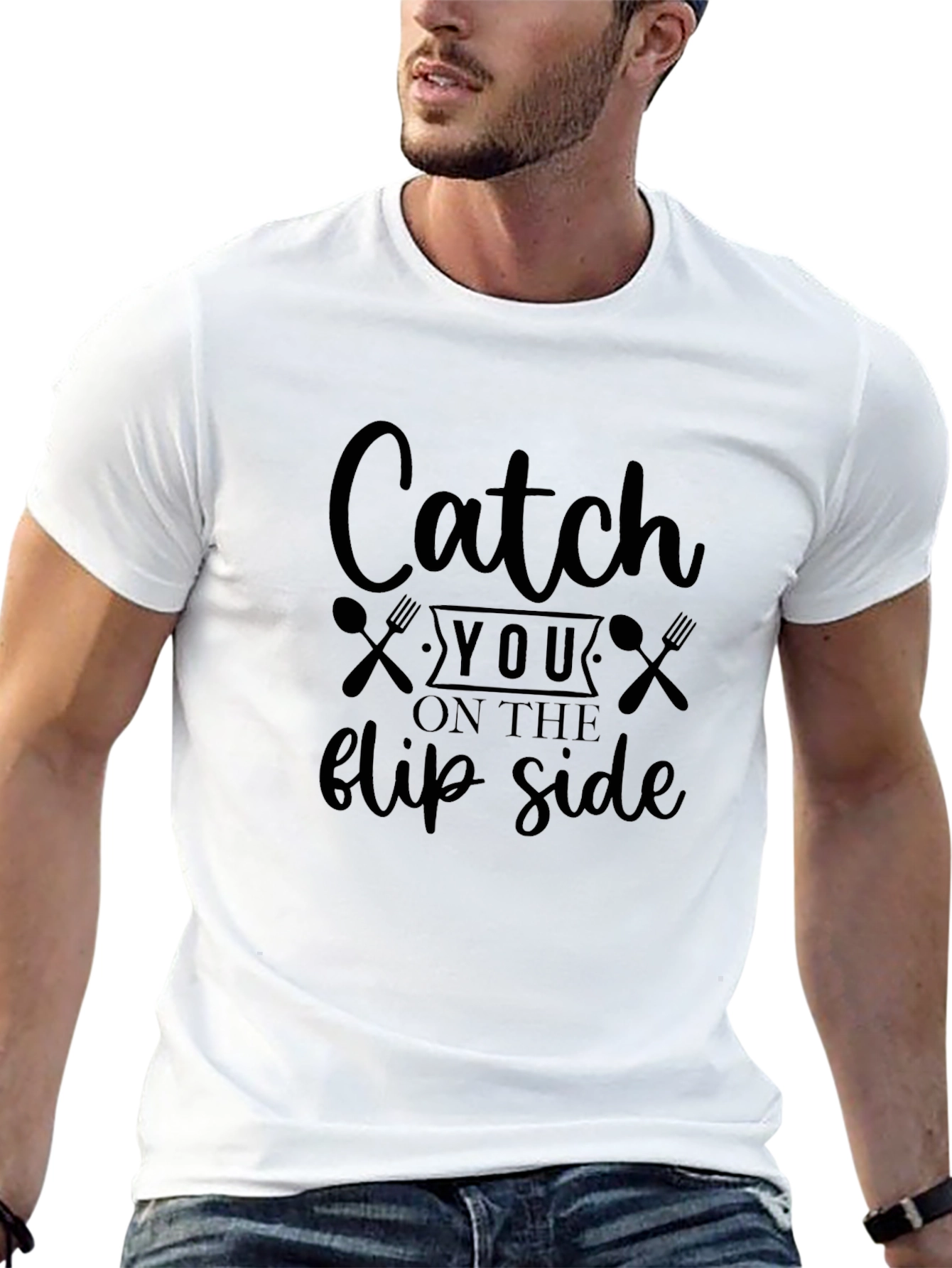 Catch You On The Flip Side Black Graphic Tee