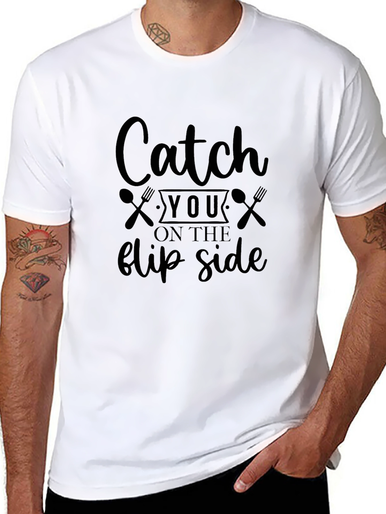 Catch You On The Flip Side Black Graphic Tee