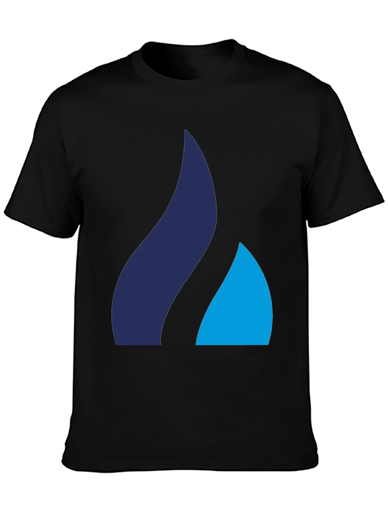 Modern Black Tee with Abstract Blue Logo