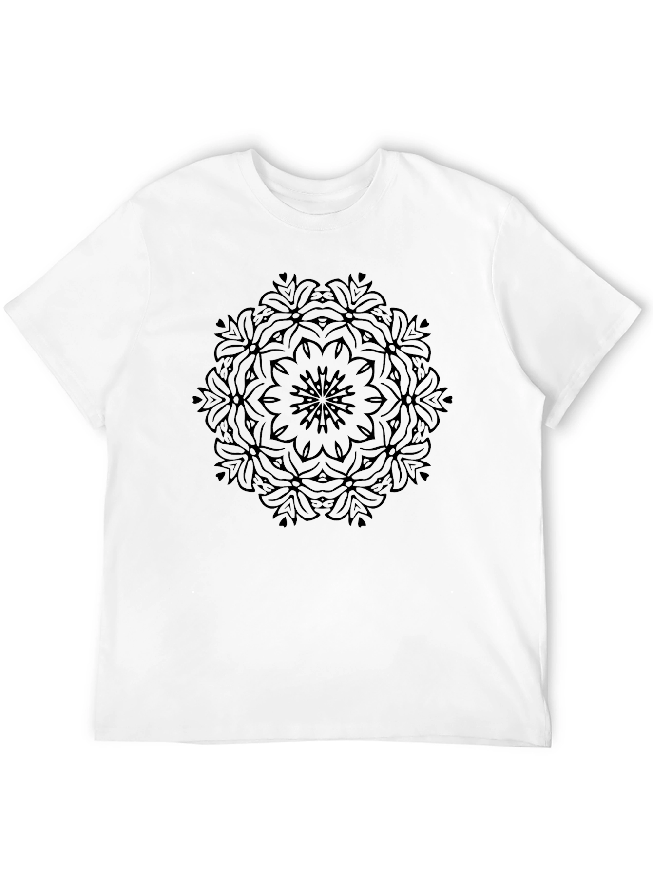 Black Mandala T-Shirt - Graphic Tee for Men
