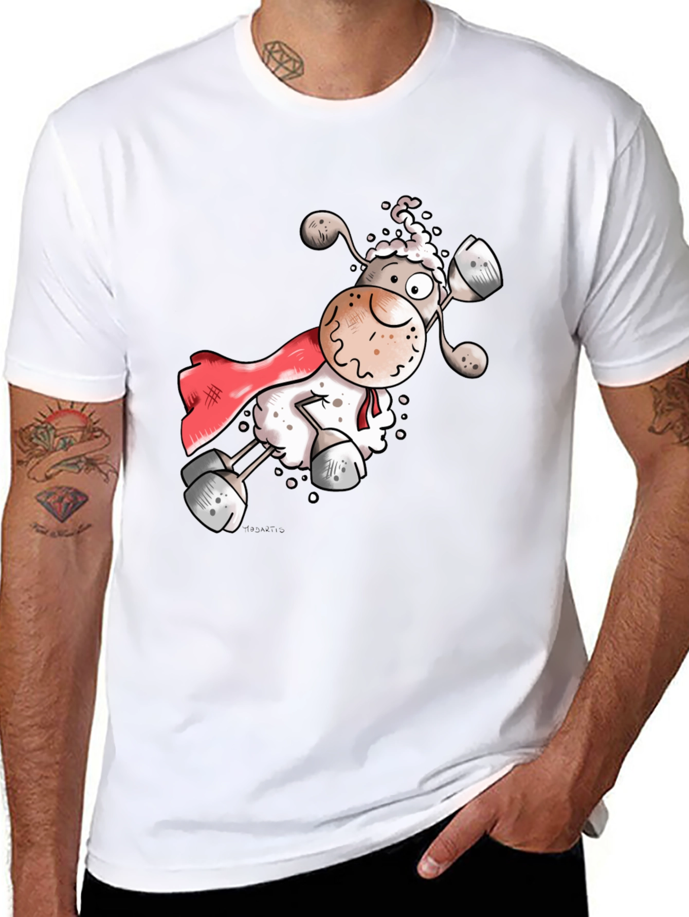 Super Sheep T-Shirt - Black Cotton
