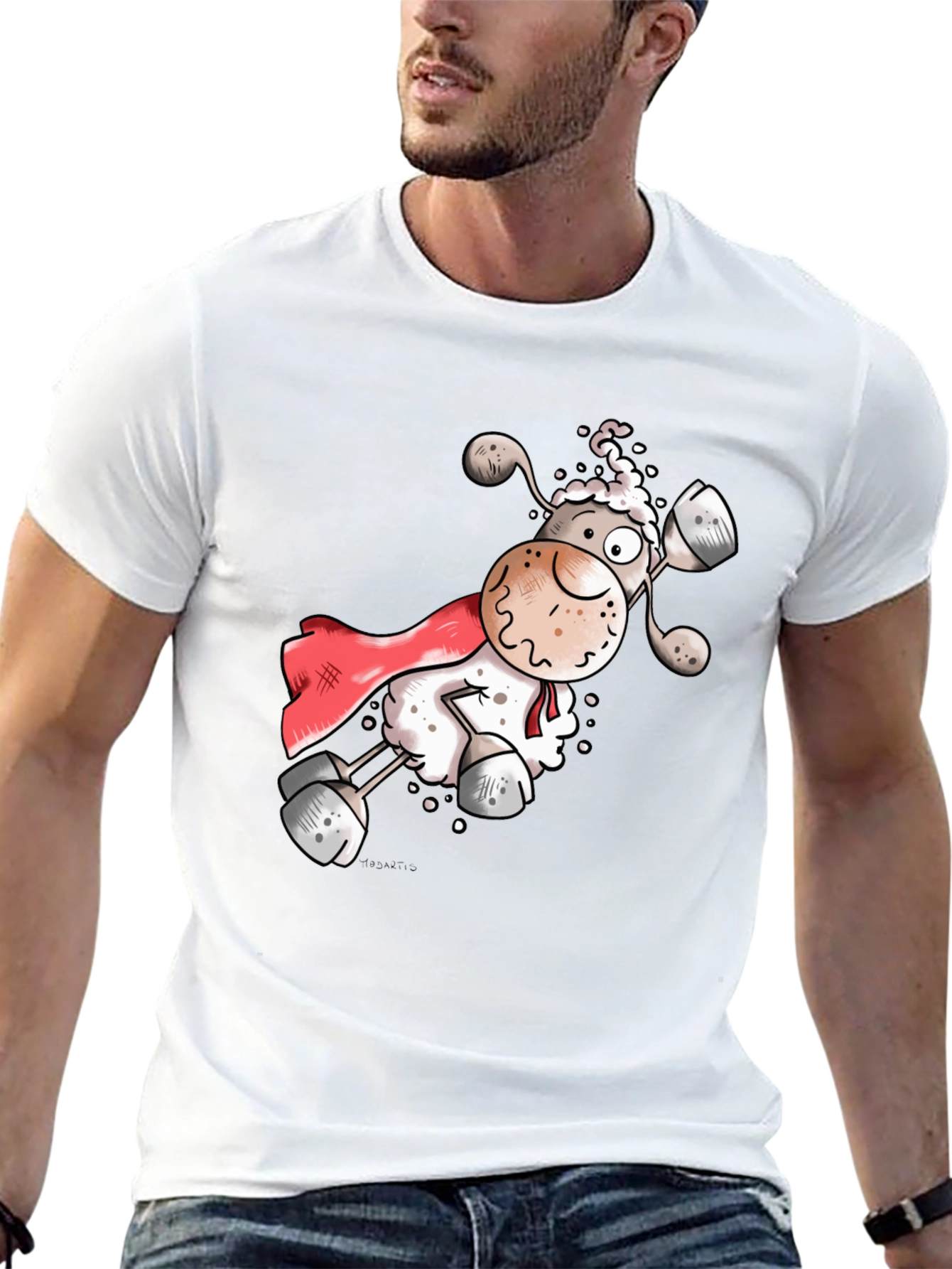 Super Sheep T-Shirt - Black Cotton