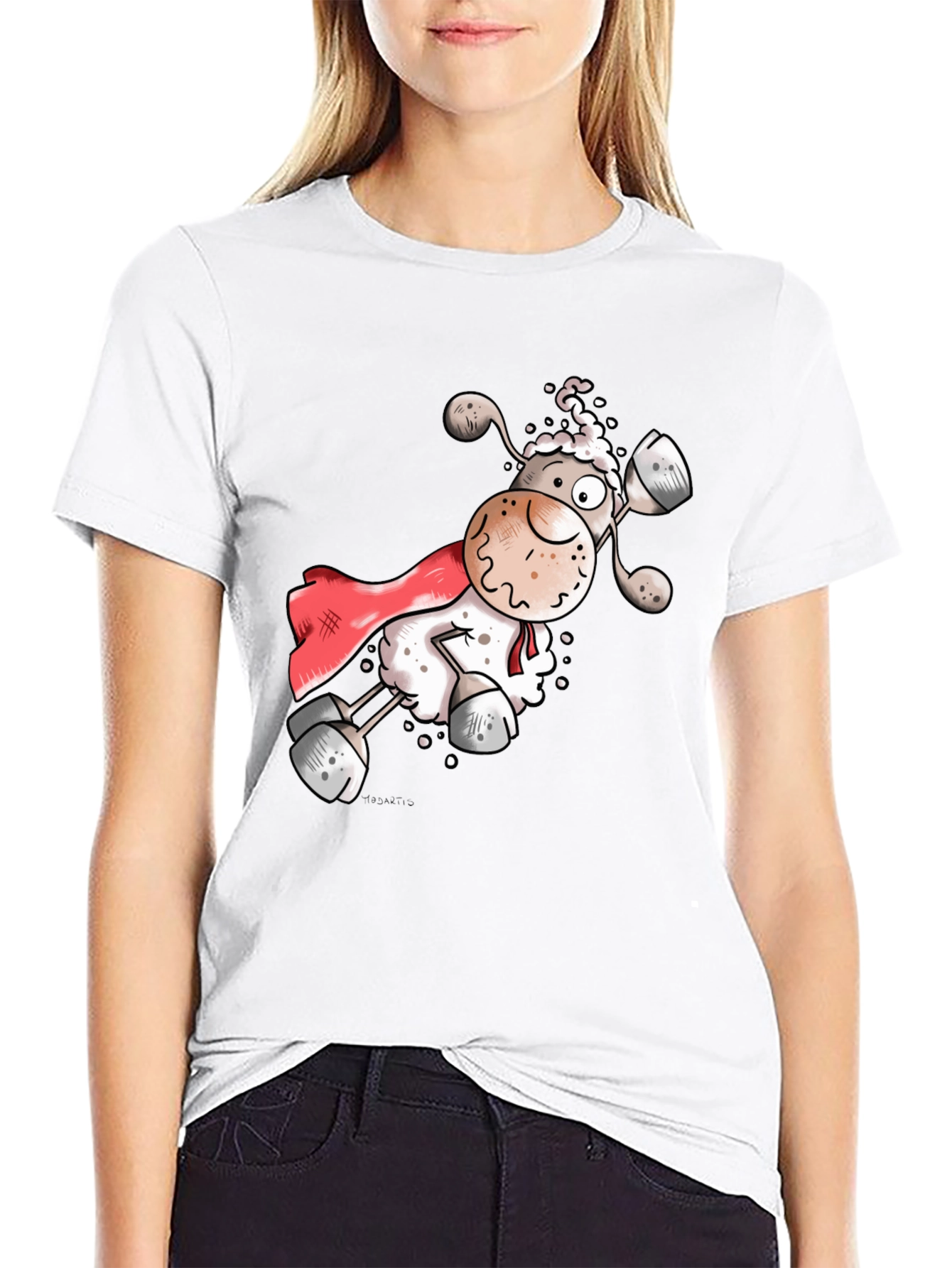 Super Sheep T-Shirt - Black Cotton