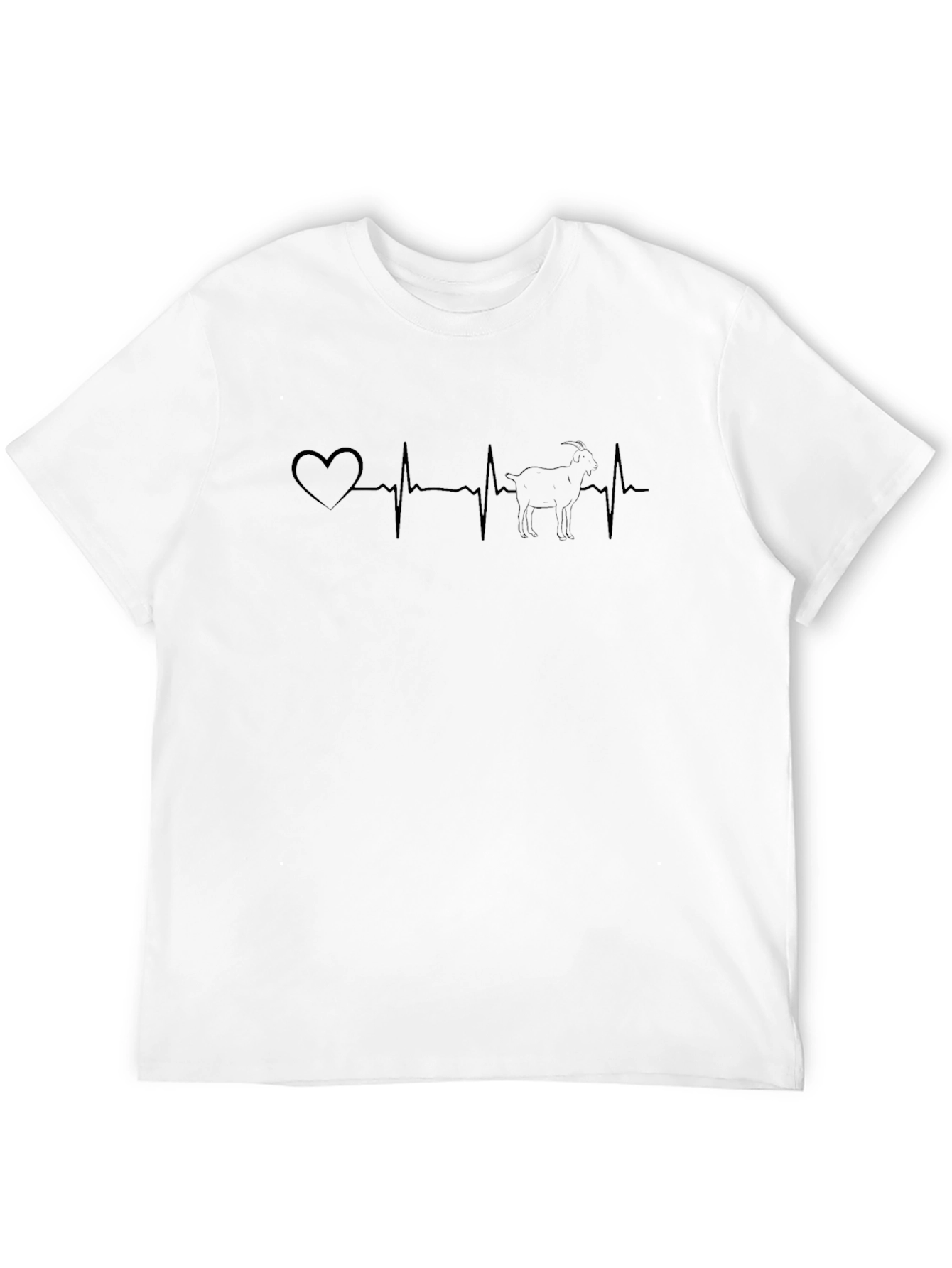 Goat Heartbeat Graphic Tee - Black Casual Shirt