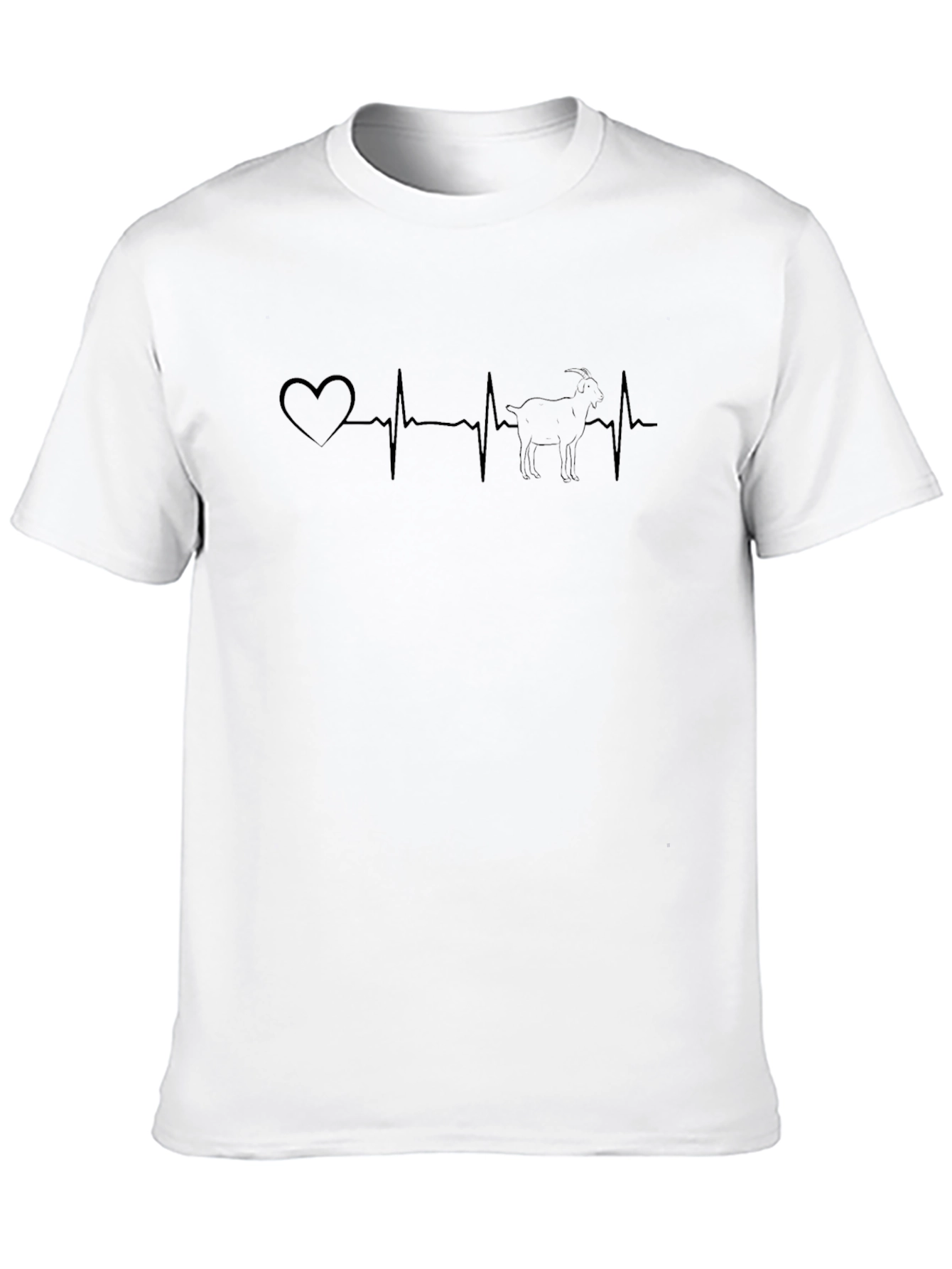 Goat Heartbeat Graphic Tee - Black Casual Shirt