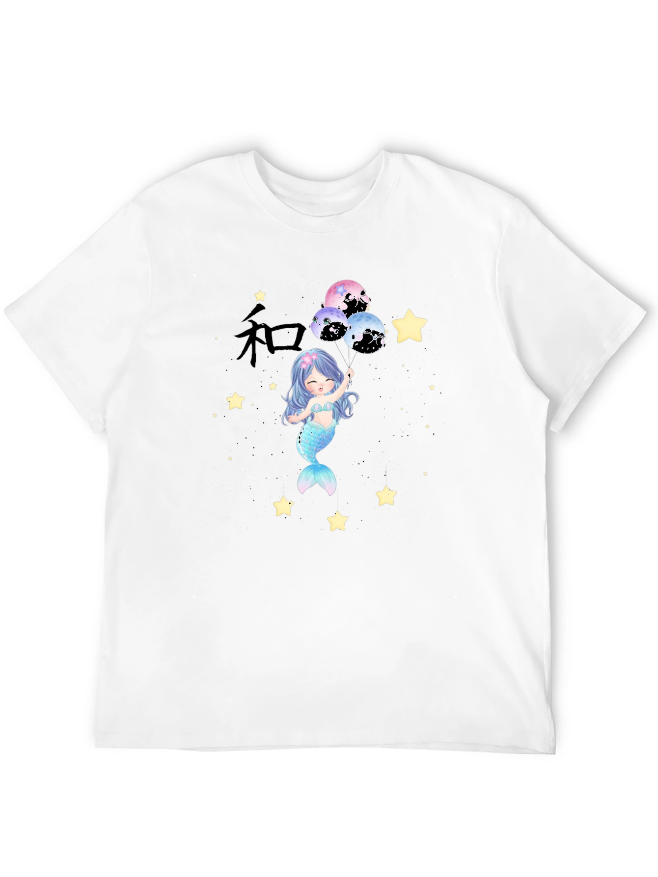Mermaid Stars Black T-Shirt
