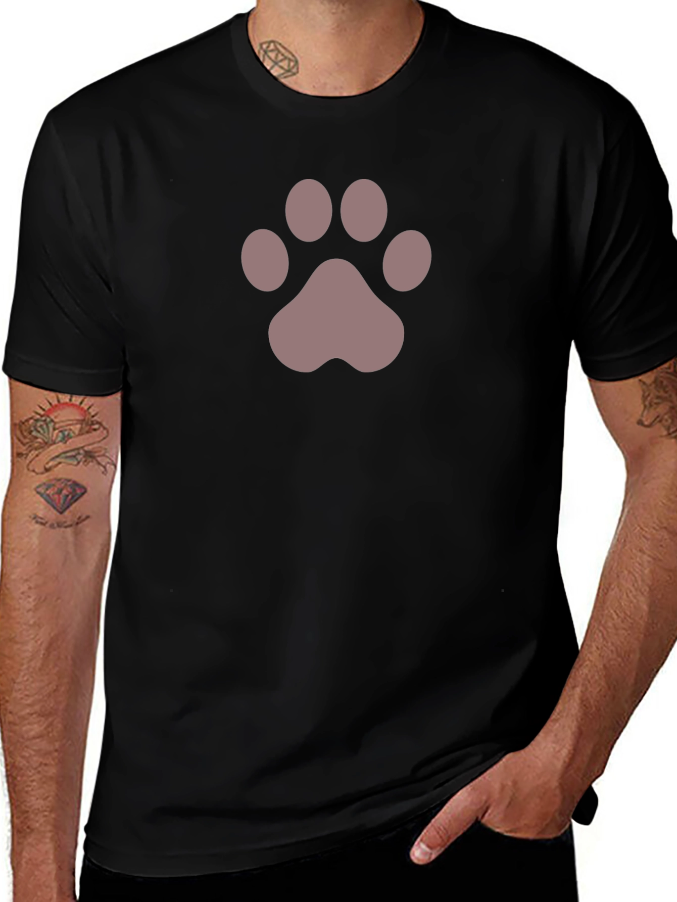Paw Print Graphic Tee - Black Unisex T-Shirt