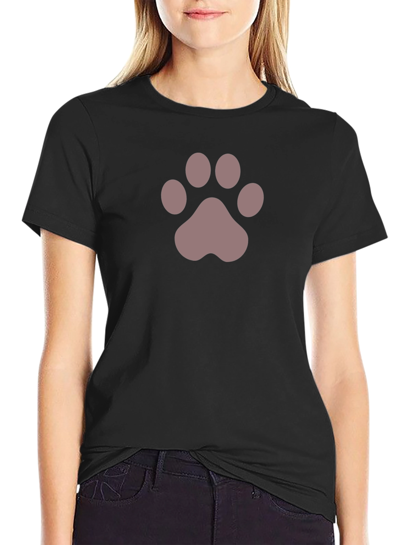 Paw Print Graphic Tee - Black Unisex T-Shirt