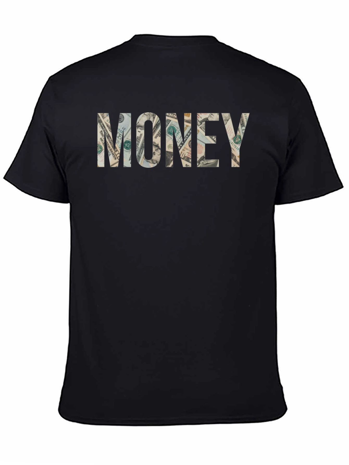 Money Graphic Print Tee - Black Casual T-Shirt