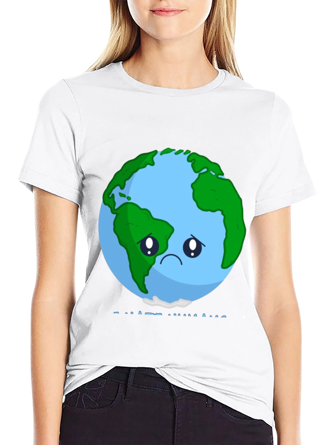 Sad Earth Graphic Tee - Climate Change Awareness T-Shirt