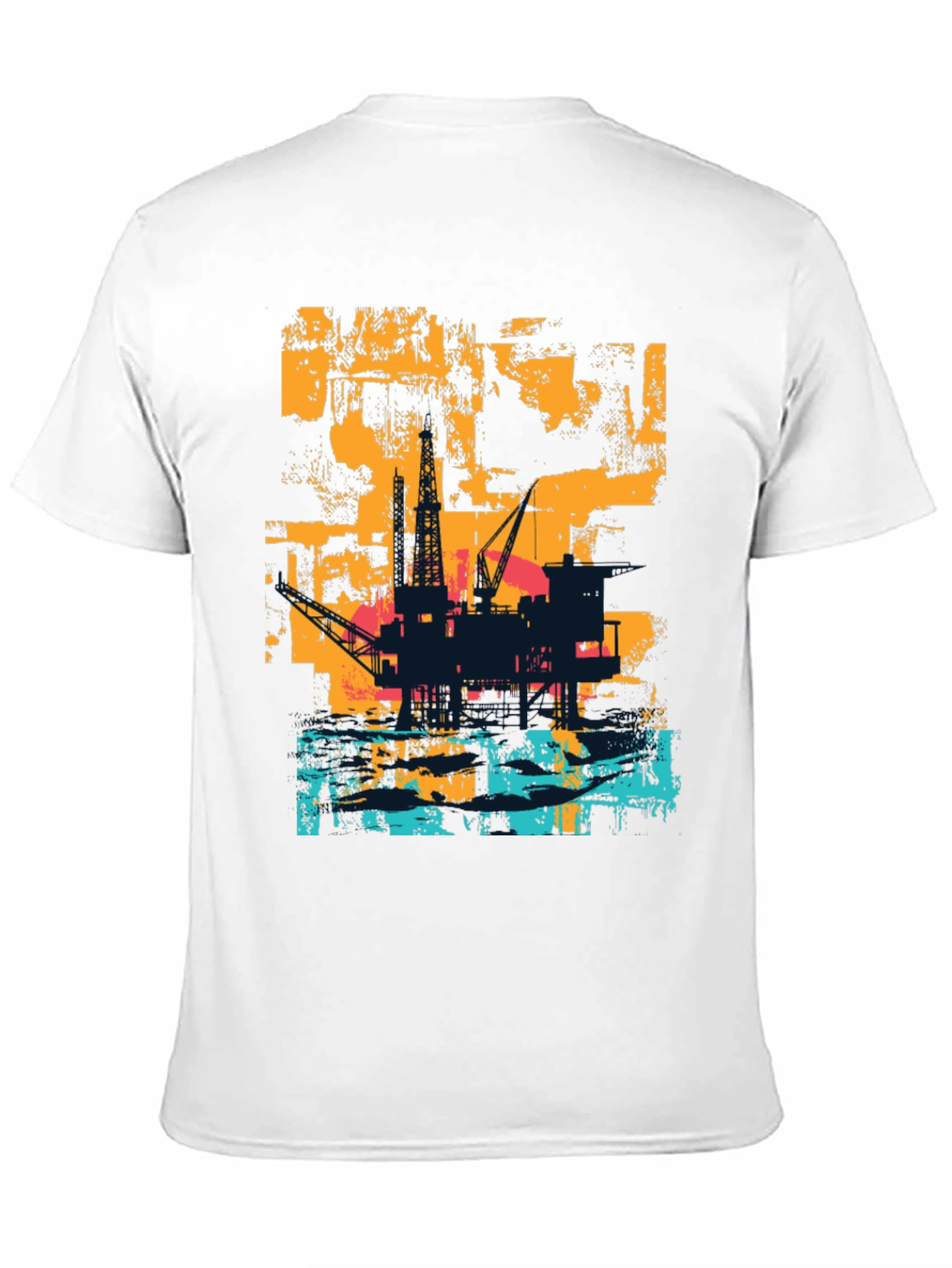 Abstract Oil Rig Graphic T-Shirt