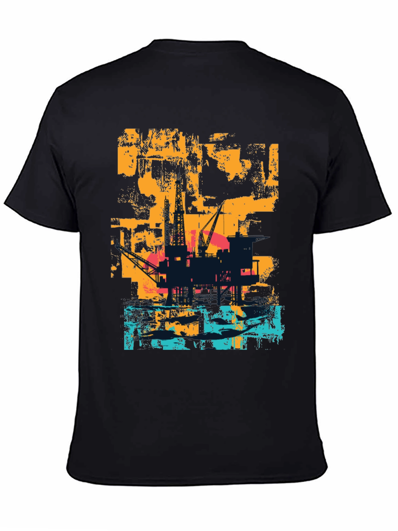 Abstract Oil Rig Graphic T-Shirt