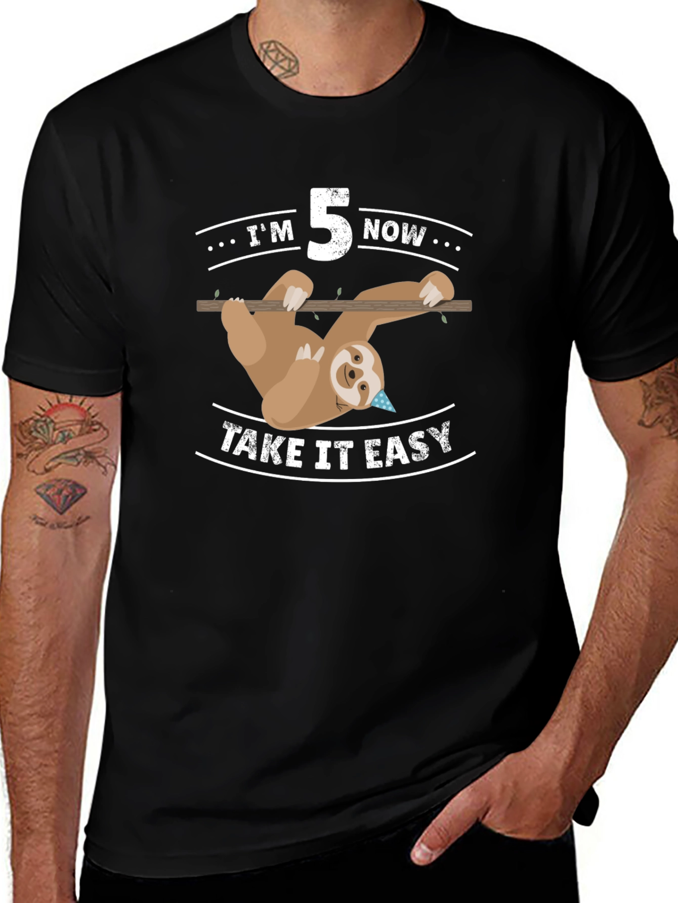 Im 5 Now Take It Easy Sloth Birthday T-Shirt