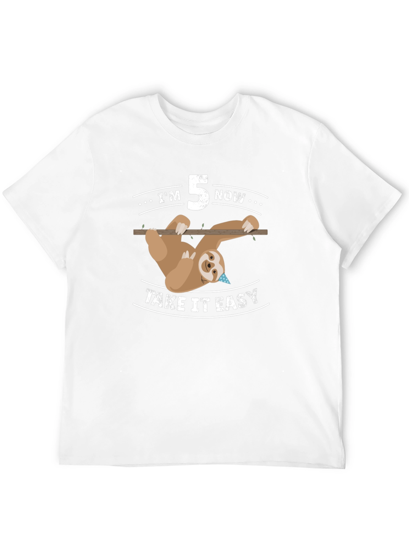 Im 5 Now Take It Easy Sloth Birthday T-Shirt