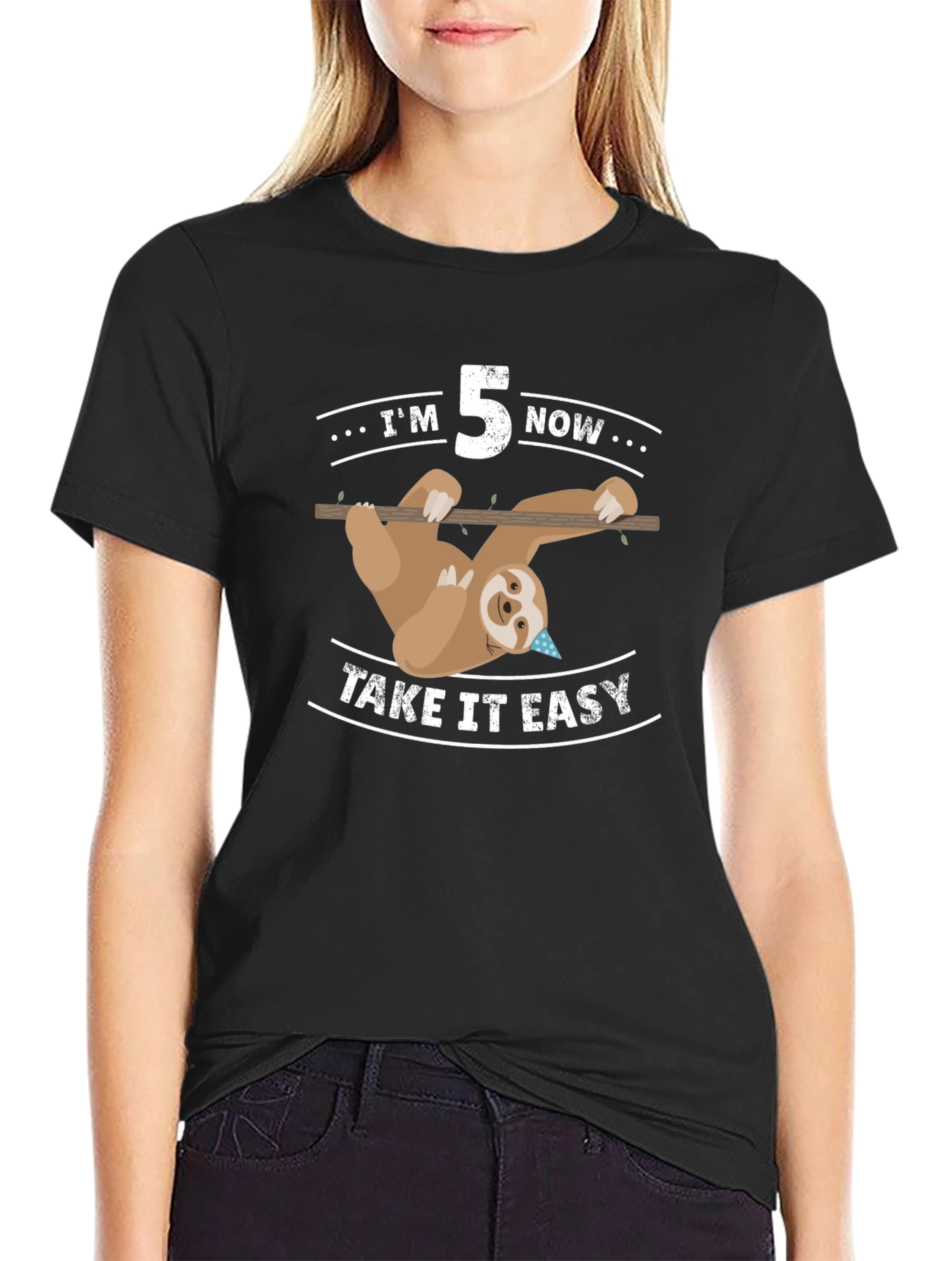 Im 5 Now Take It Easy Sloth Birthday T-Shirt