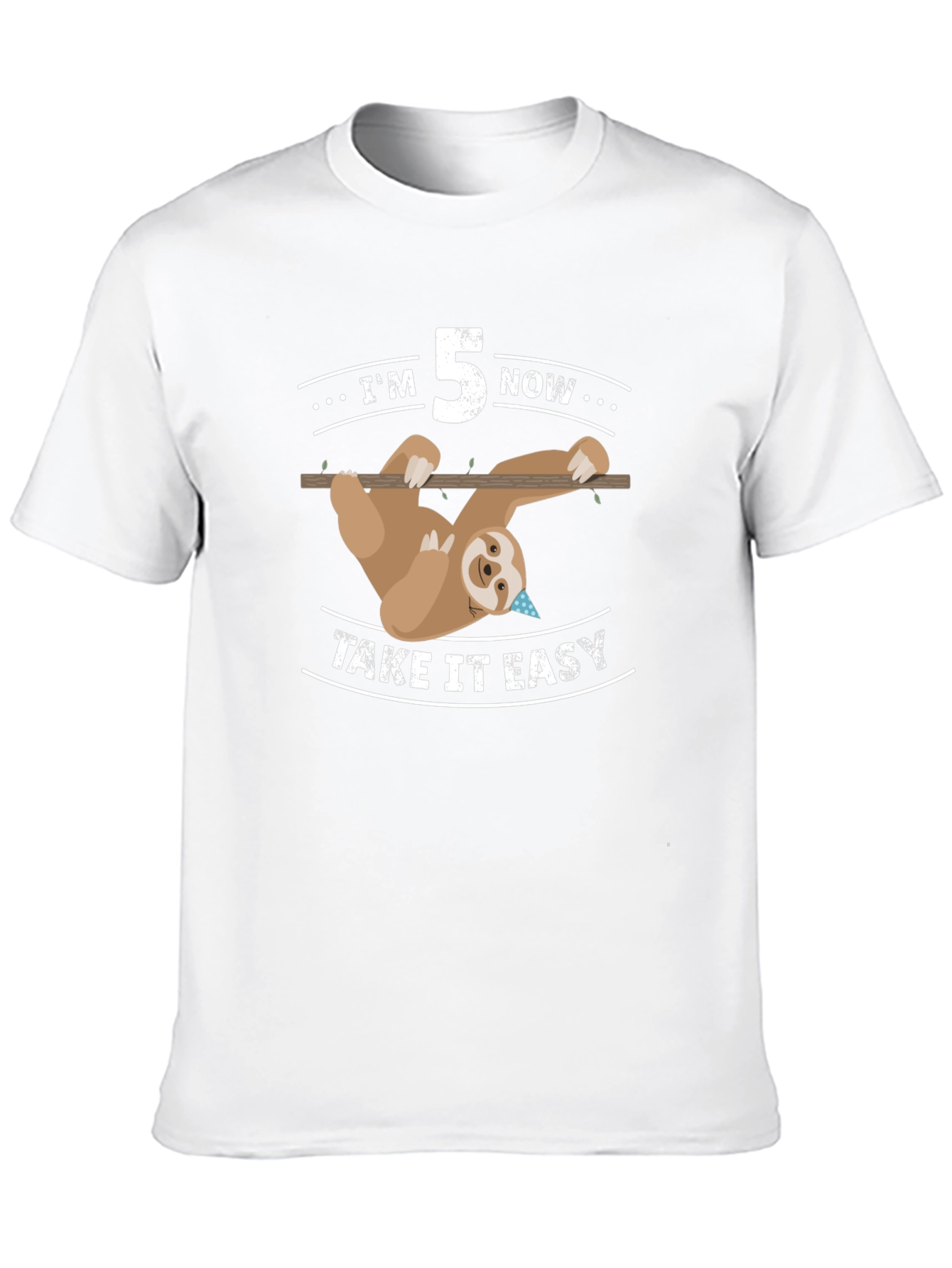 Im 5 Now Take It Easy Sloth Birthday T-Shirt