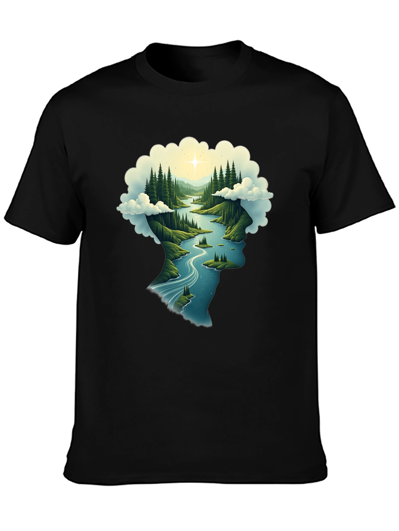Nature Mind Black T-Shirt