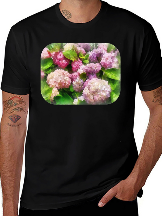 Floral T-Shirt - Pink Hydrangea Design