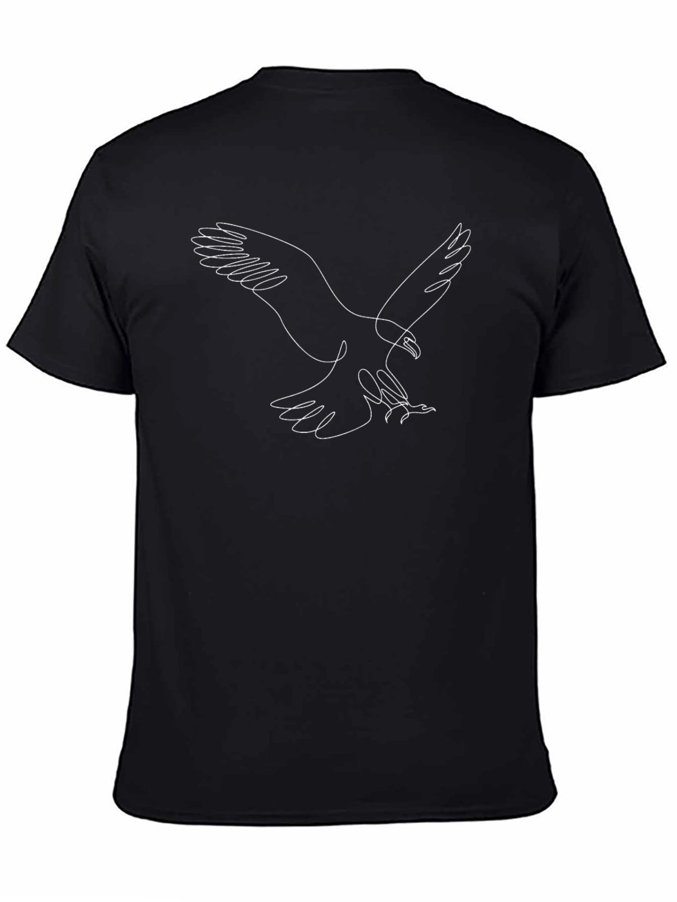 Eagle Line Art T-Shirt - Stylish Black Tee