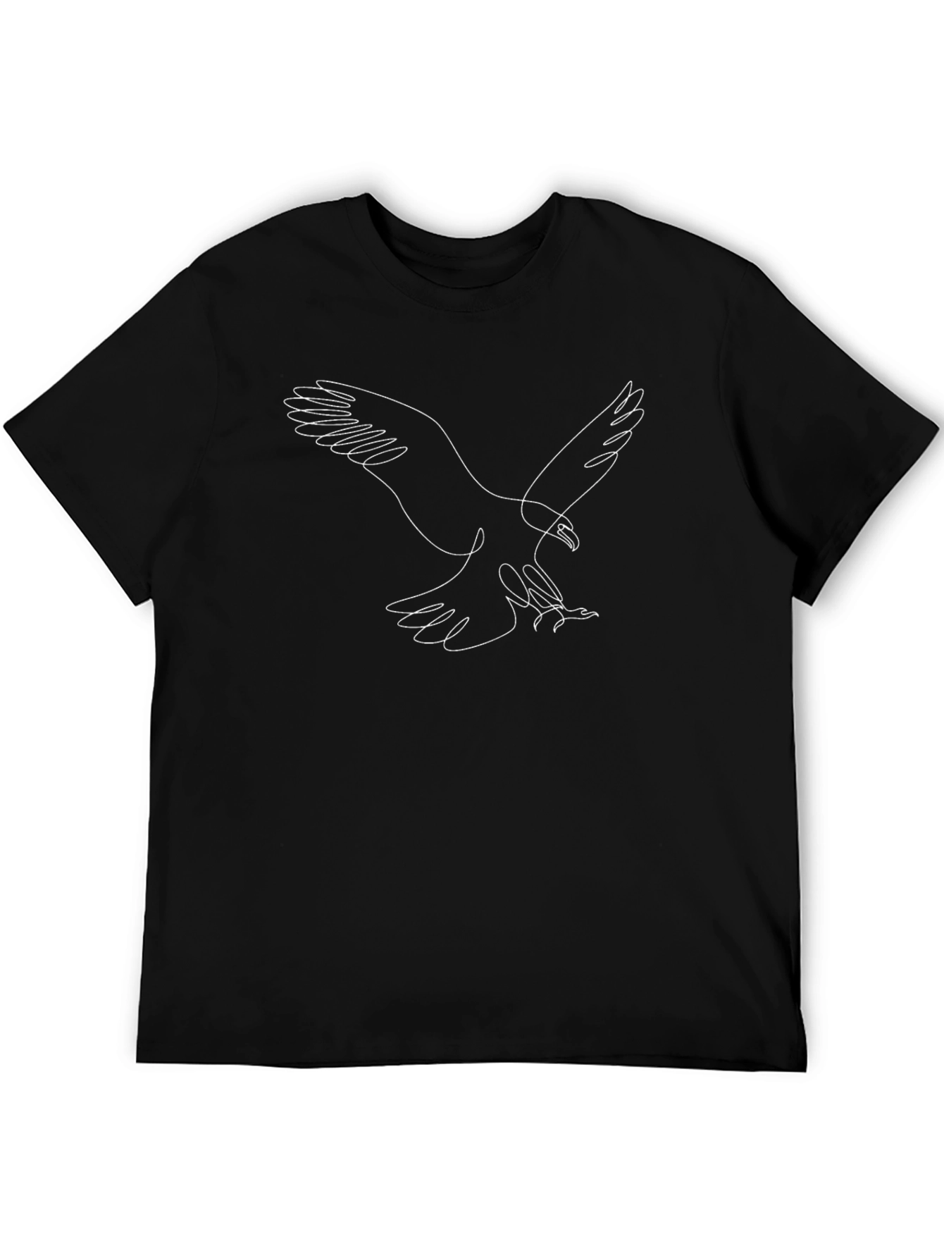Eagle Line Art T-Shirt - Stylish Black Tee