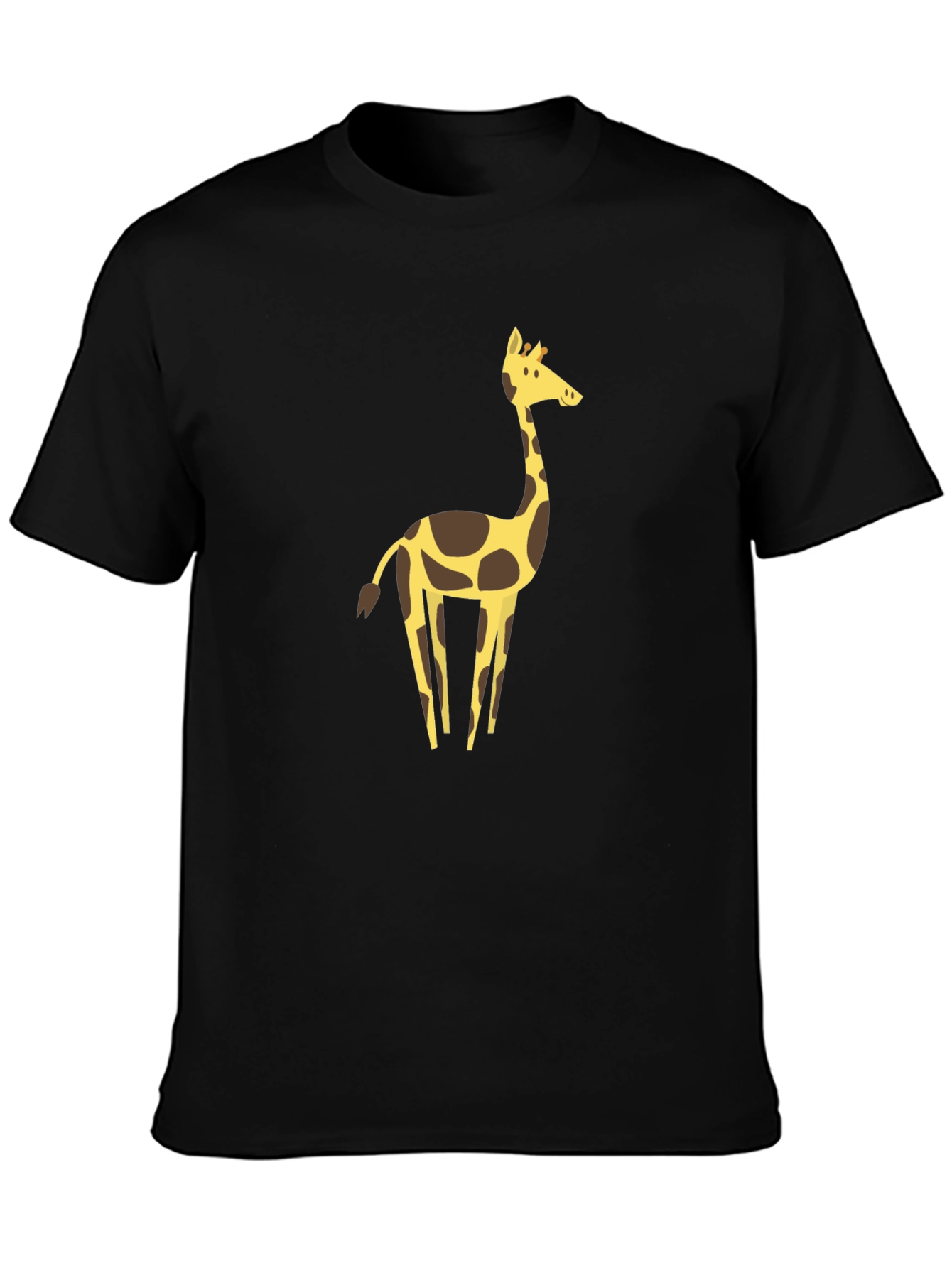 Giraffe Graphic Tee - Black Cotton Blend Shirt