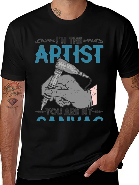 Artist Canvas Graphic T-Shirt - Tattoo Style