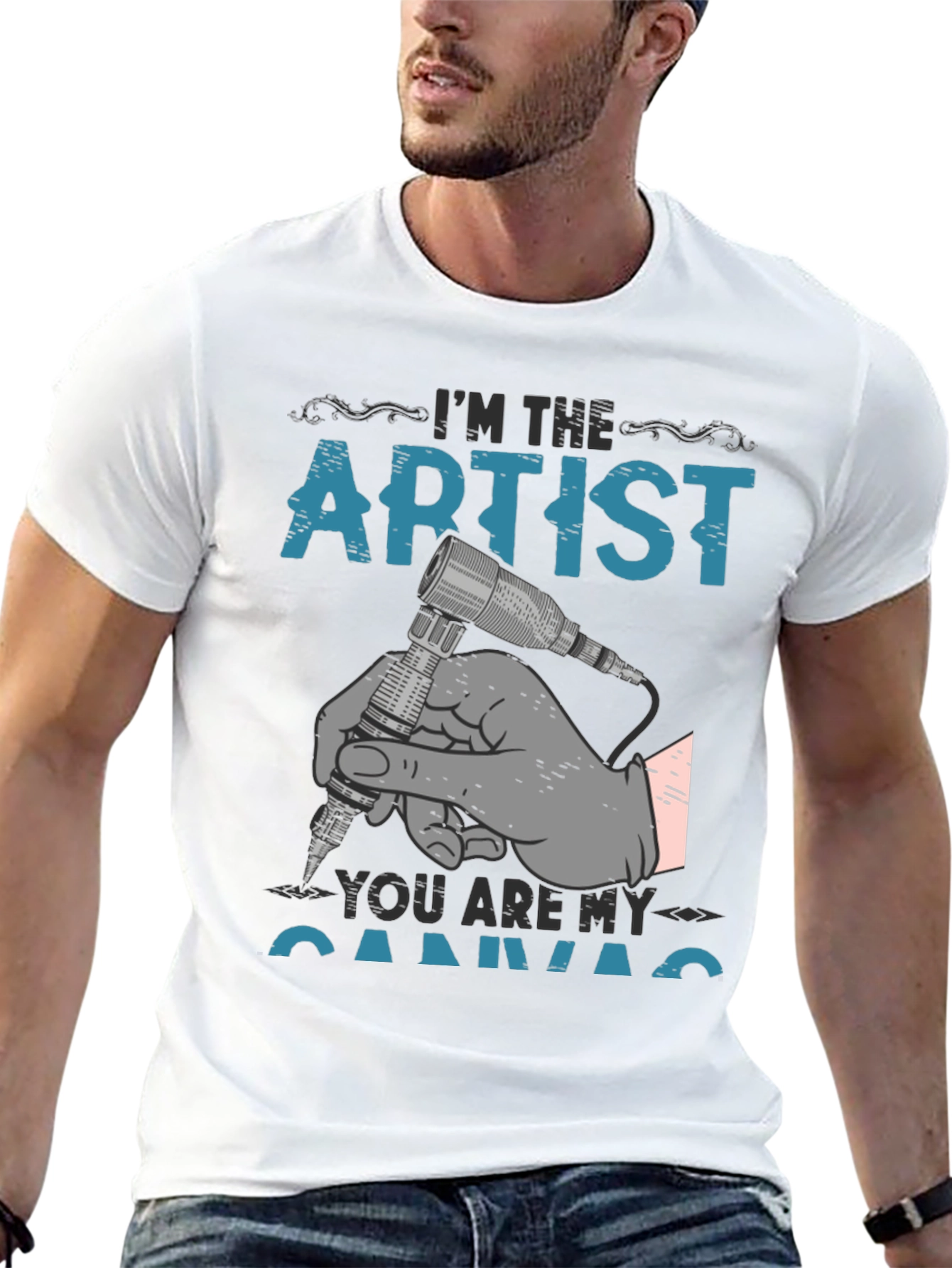 Artist Canvas Graphic T-Shirt - Tattoo Style