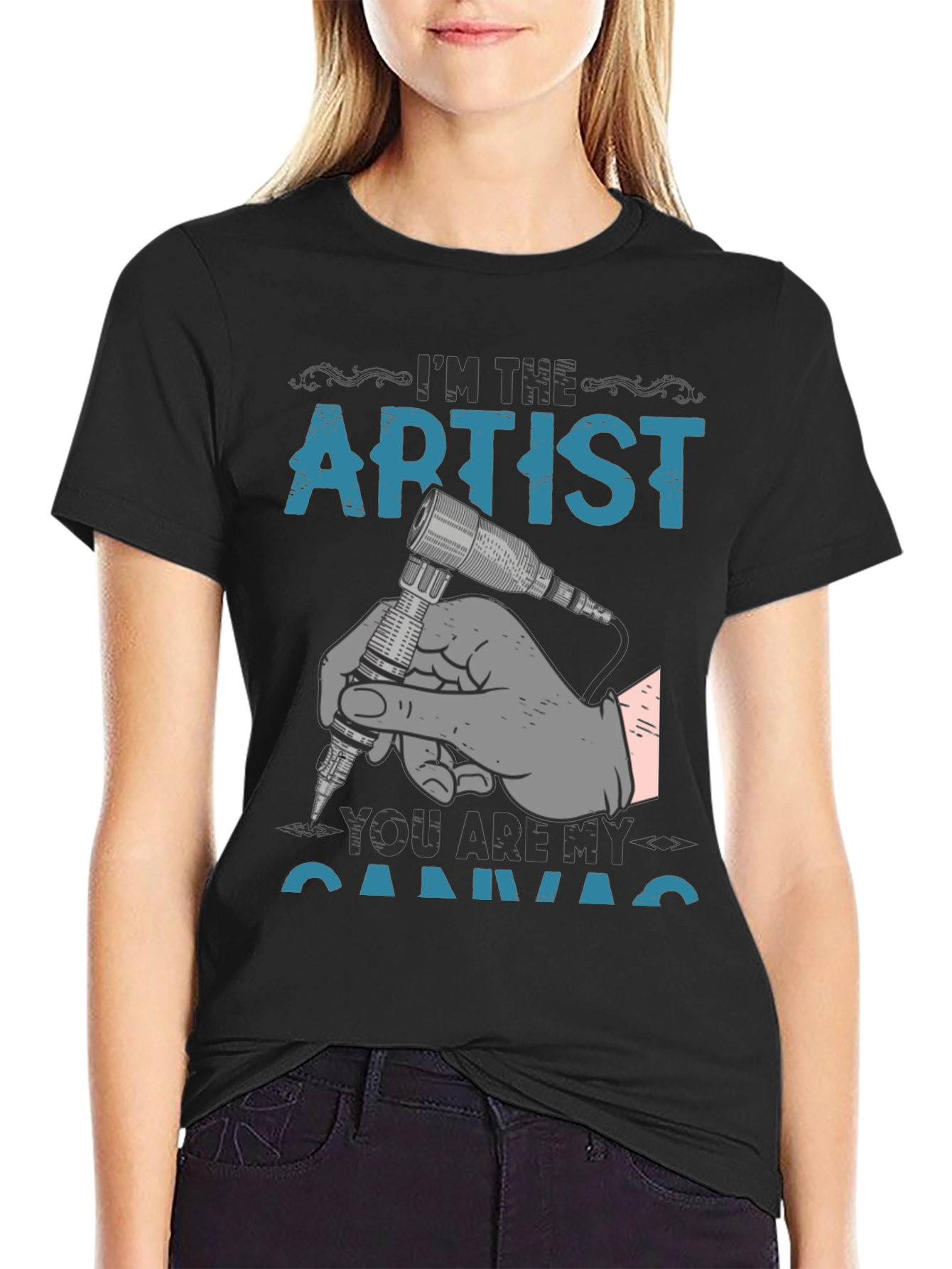 Artist Canvas Graphic T-Shirt - Tattoo Style