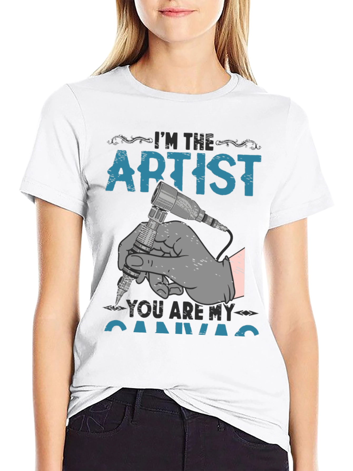 Artist Canvas Graphic T-Shirt - Tattoo Style