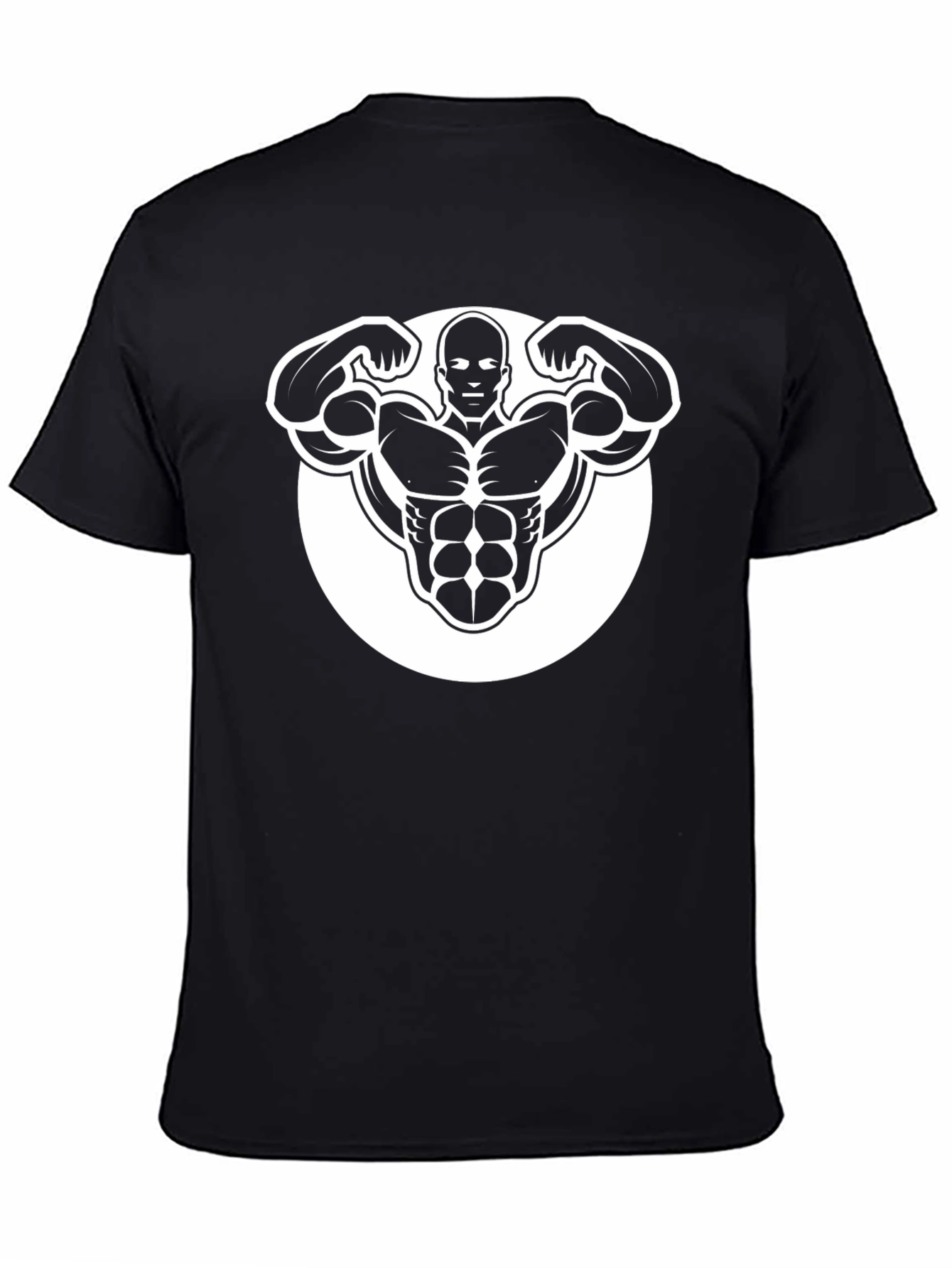 Black Graphic Tee - Bodybuilder Design