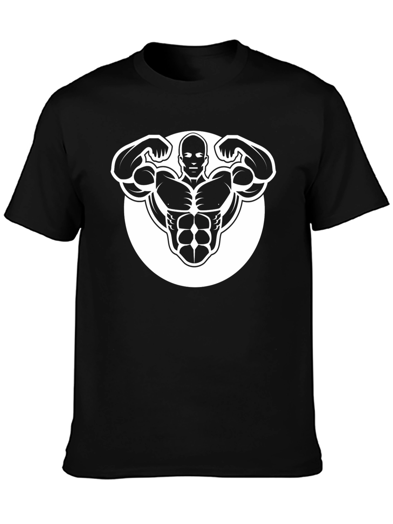 Black Graphic Tee - Bodybuilder Design