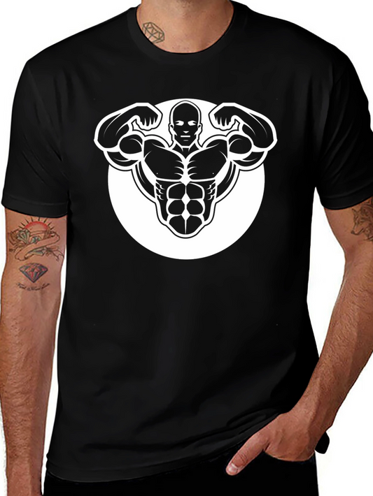 Black Graphic Tee - Bodybuilder Design