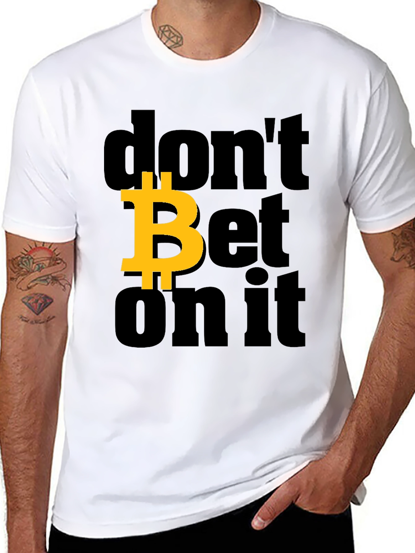 Bitcoin Dont Bet on It Black Graphic Tee