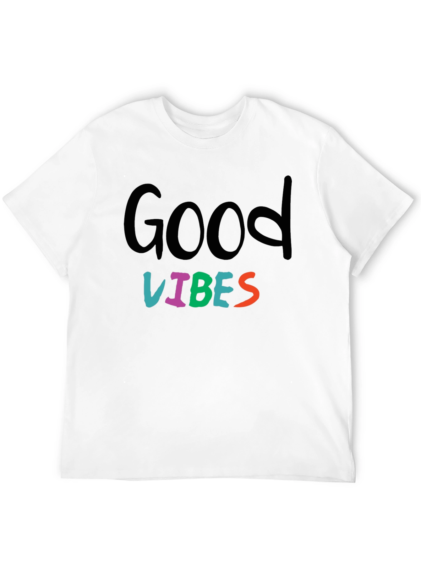 Good Vibes Graphic Print Black T-Shirt
