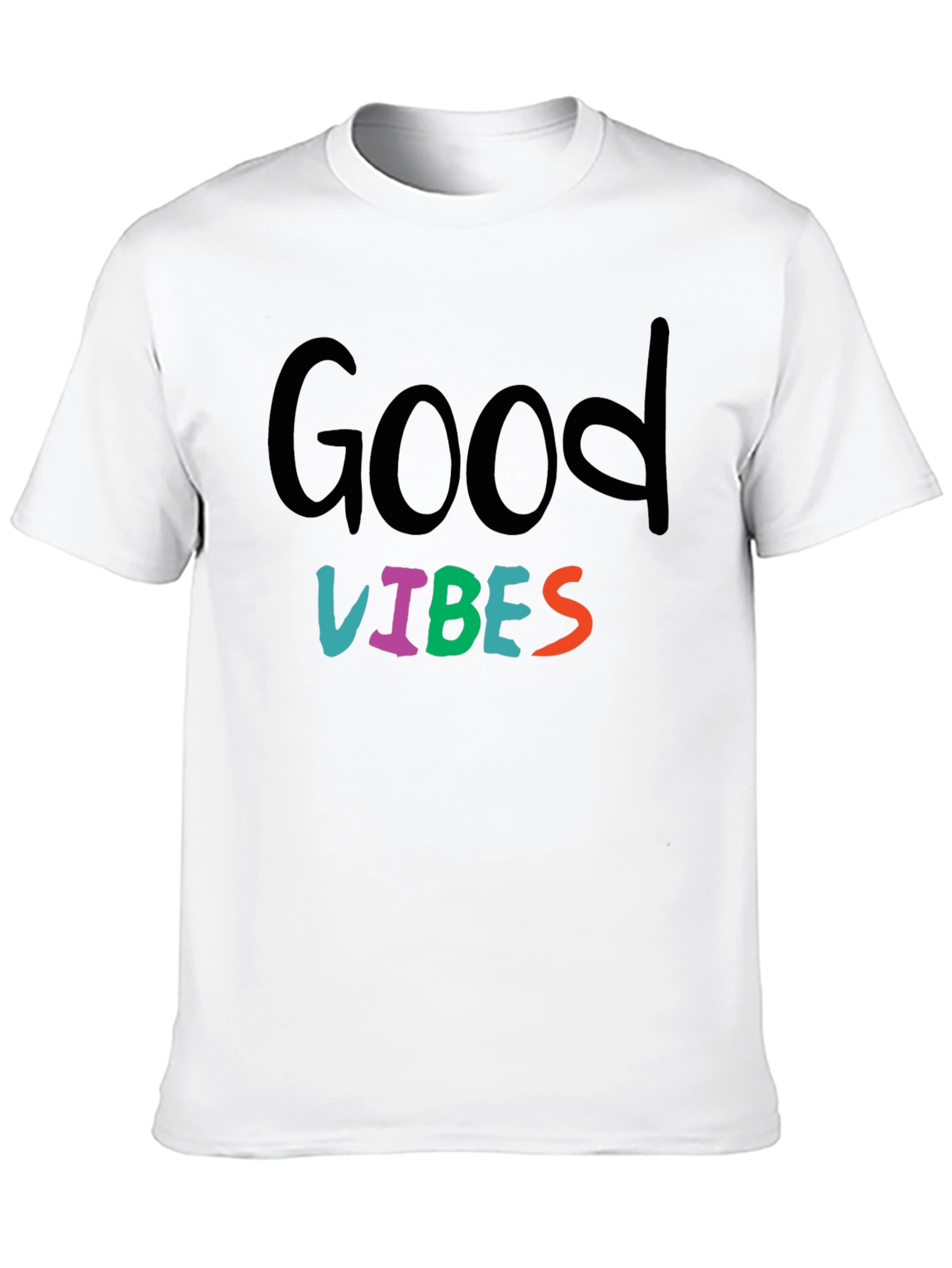 Good Vibes Graphic Print Black T-Shirt