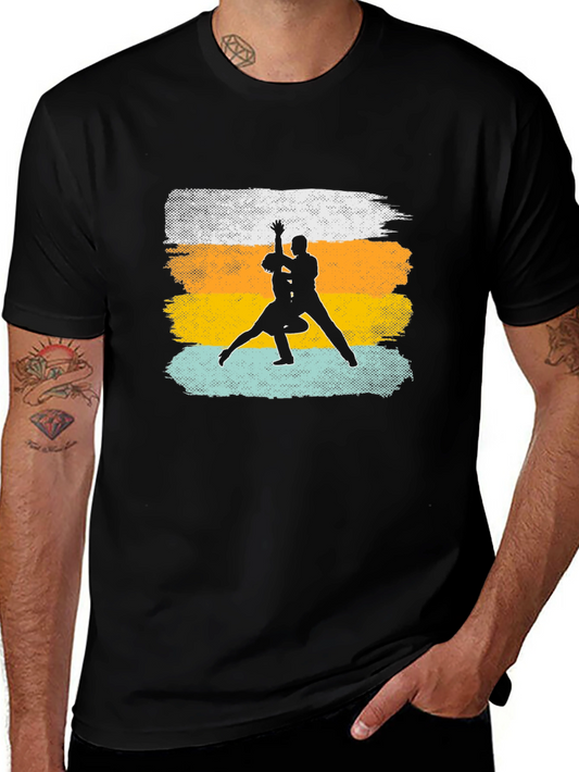 Dancing Silhouette Graphic Tee - Retro Style