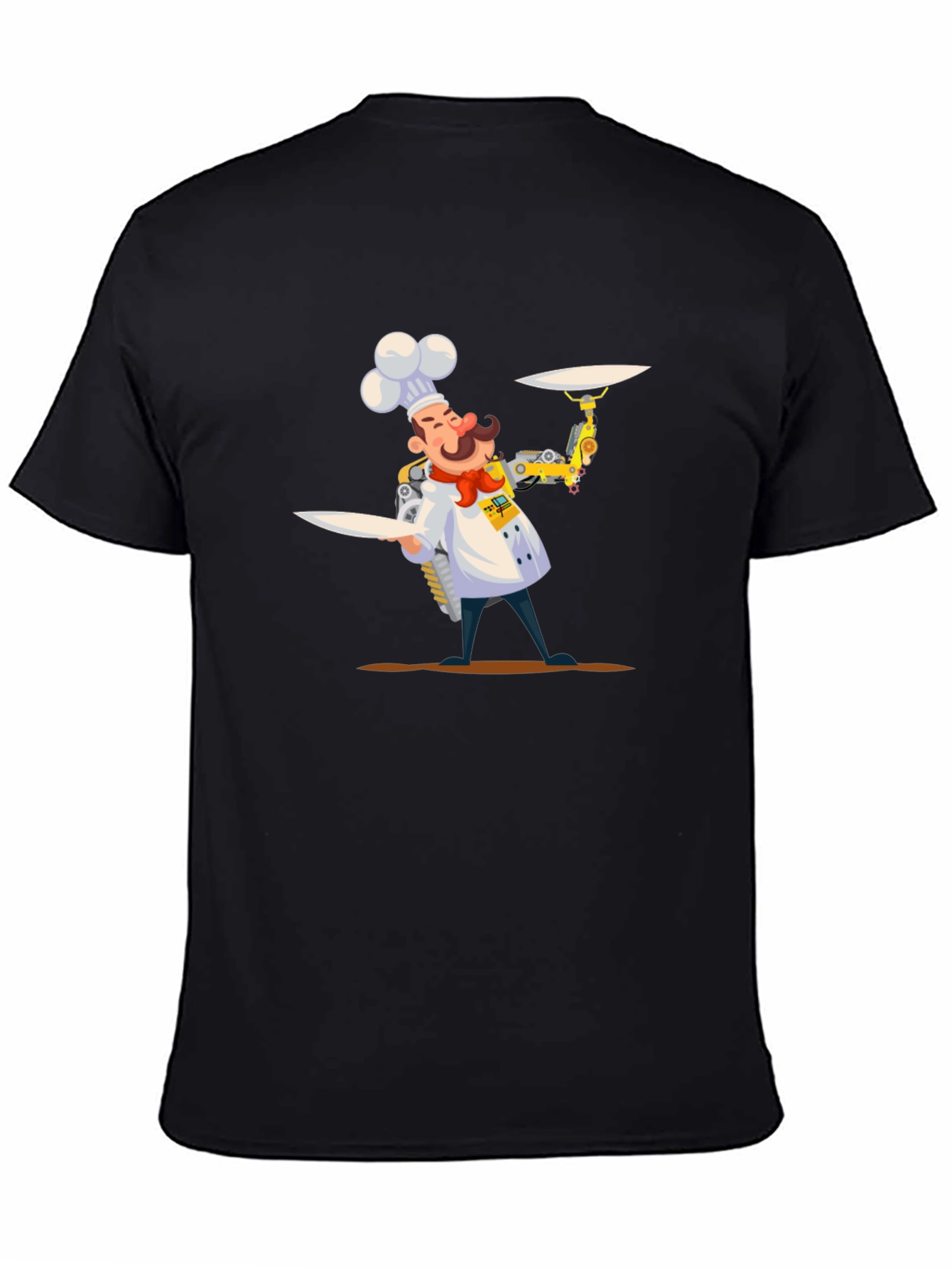 Chef Robot Graphic Tee - Black Cotton T-Shirt