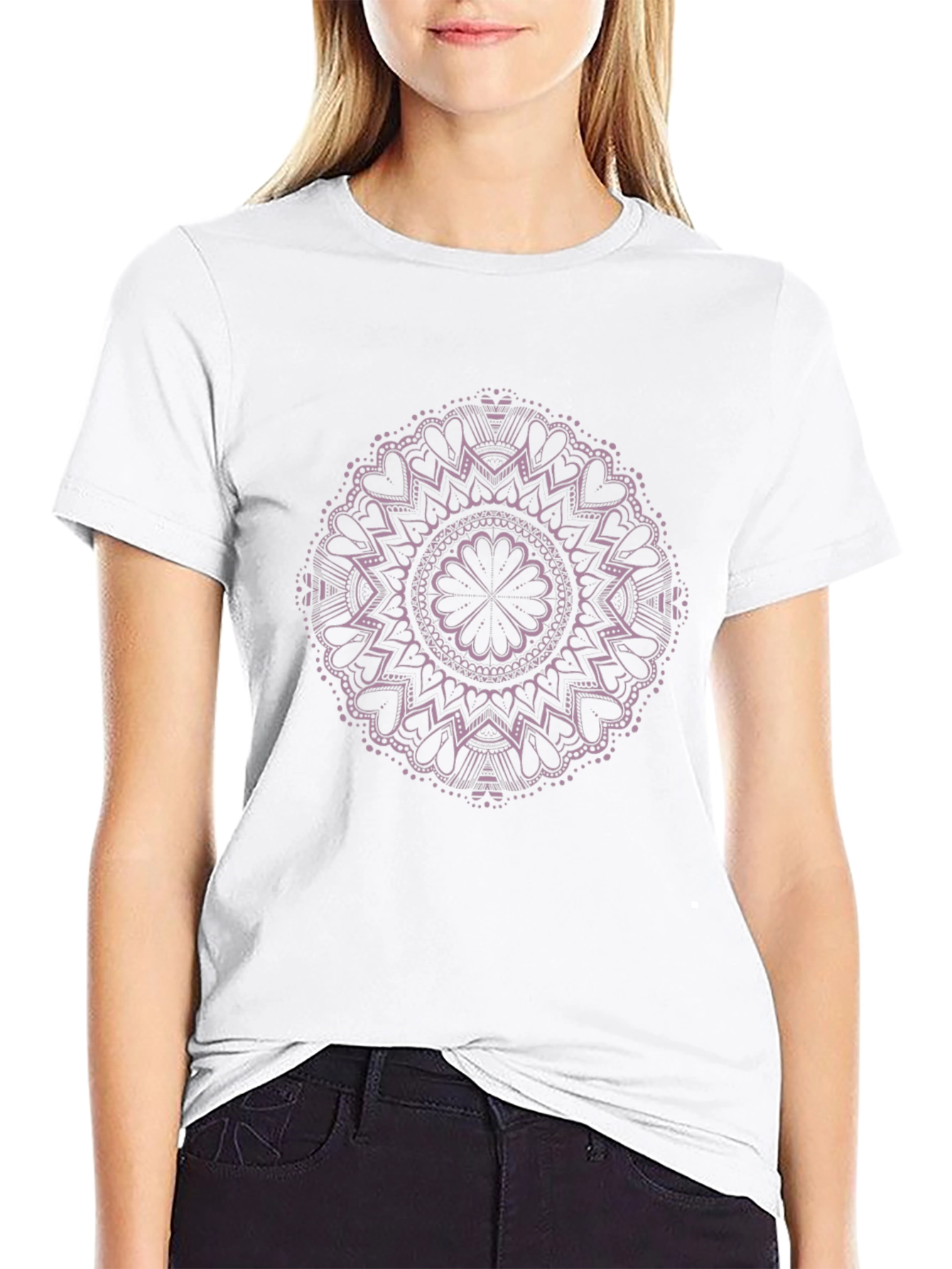 Clover Mandala Graphic Tee - Black