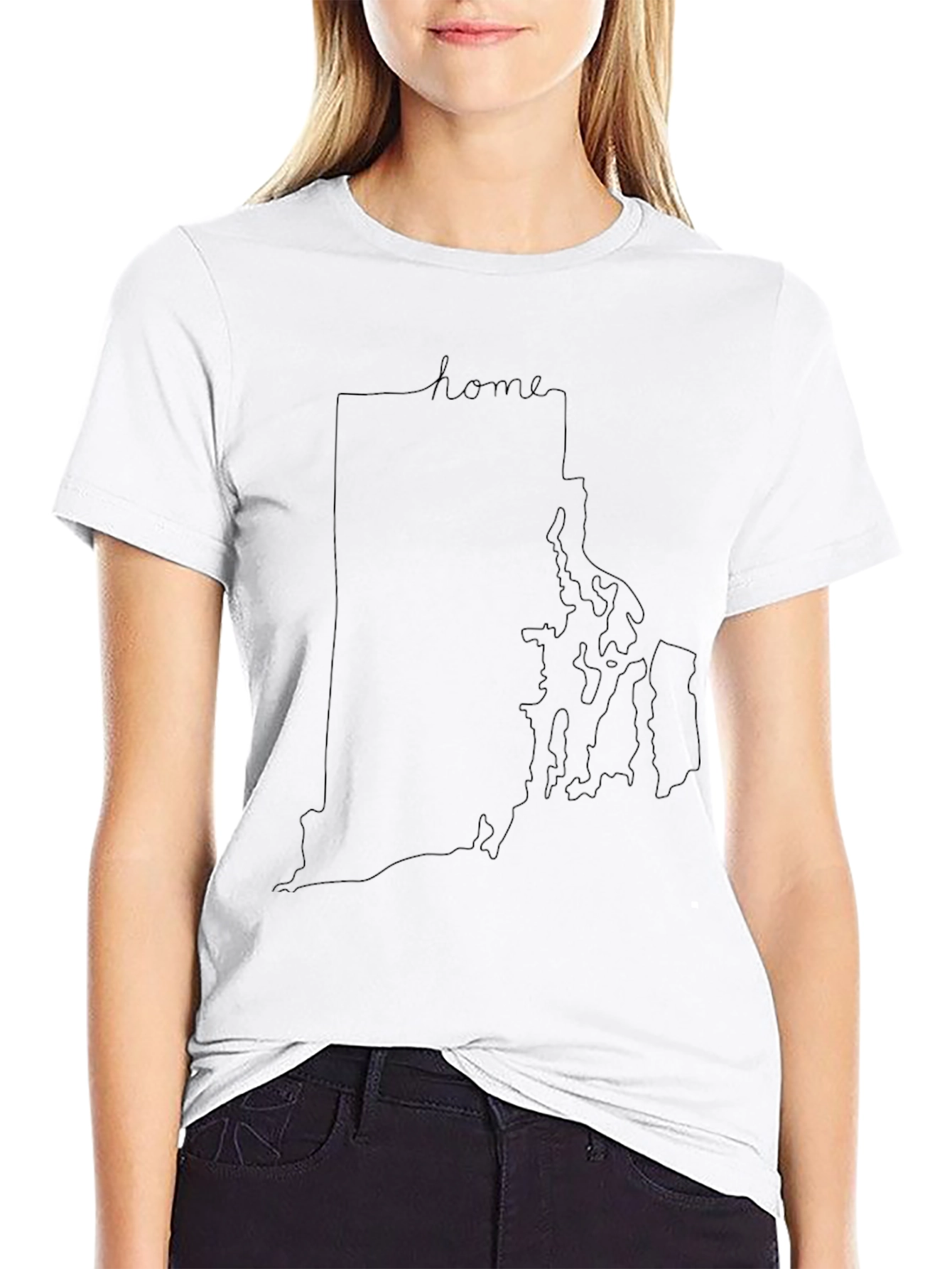 Rhode Island Home State Black T-Shirt