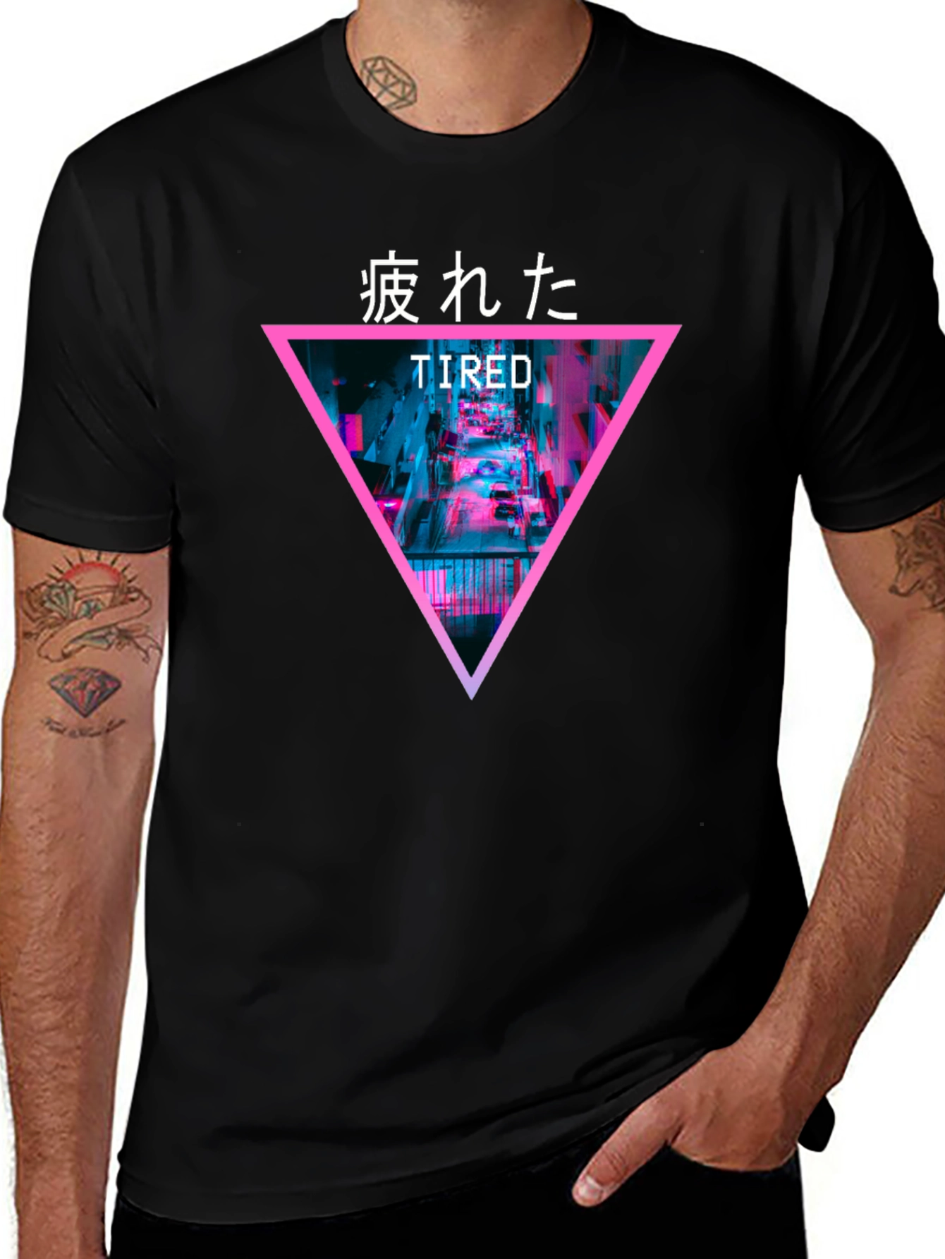 Tired Graphic Tee - Cyberpunk Streetwear Fashion